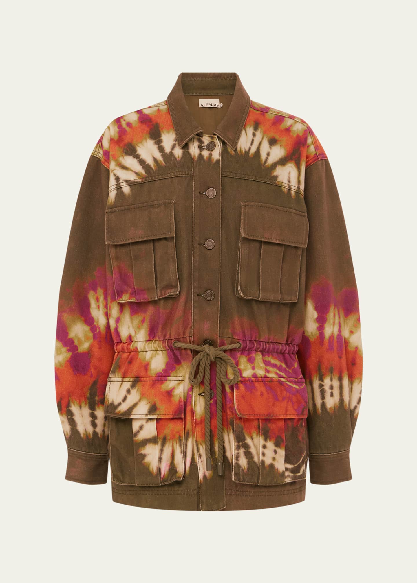ALEMAIS Marilyn Tie-Dye Denim Utility Jacket - Bergdorf Goodman