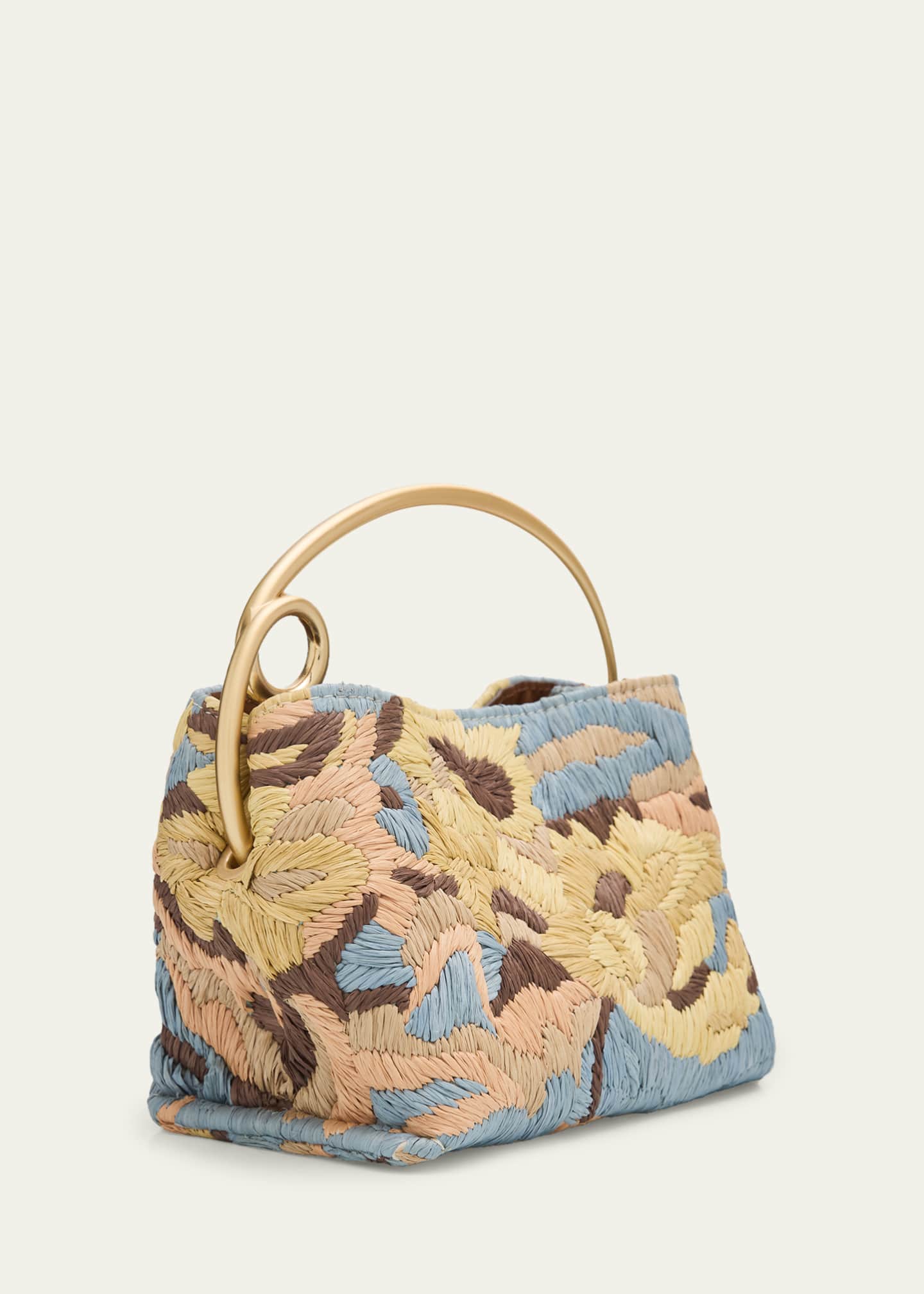 Cult Gaia Lalli Floral Crochet Raffia Top-Handle Bag - Bergdorf