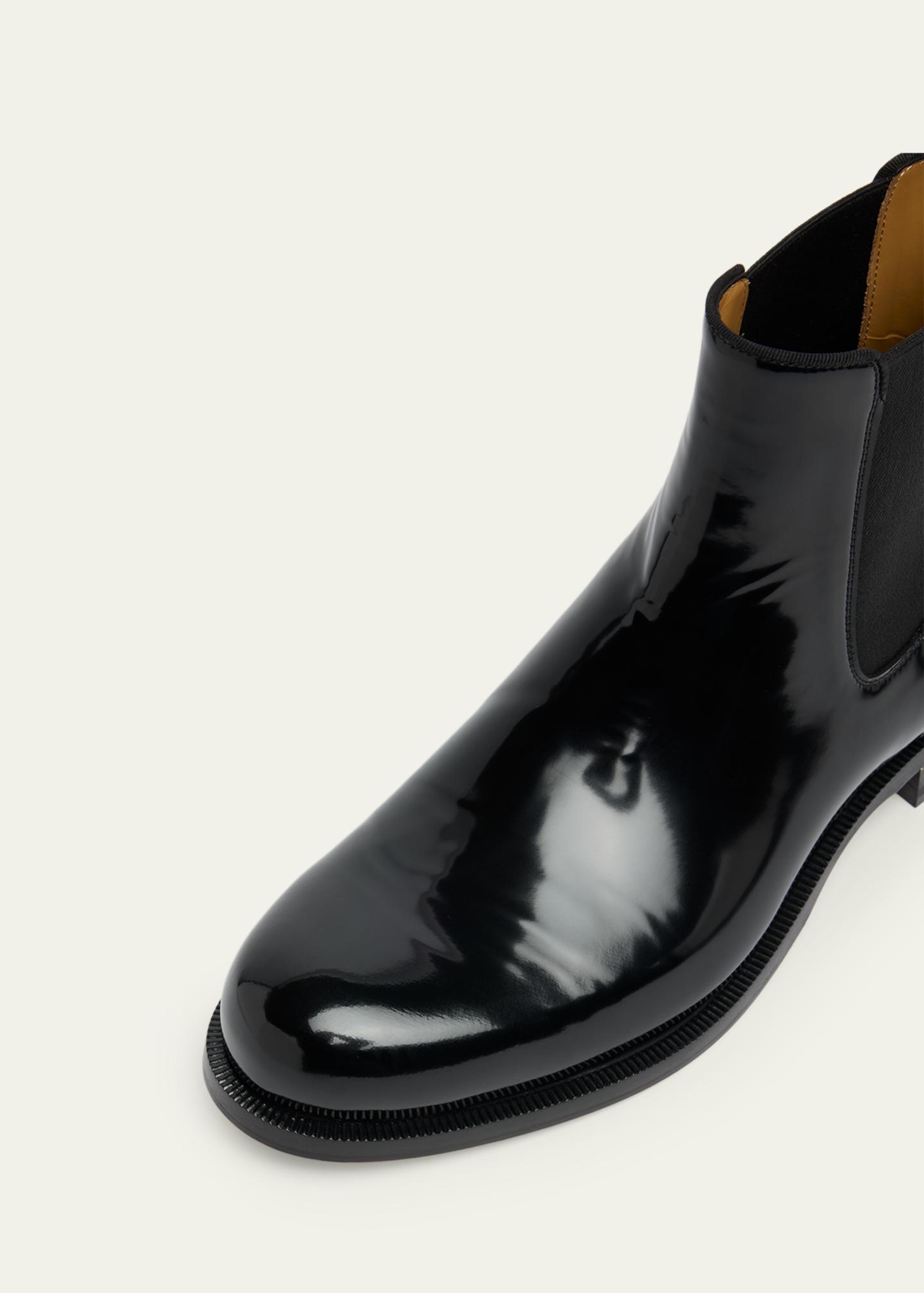 Christian Louboutin Men's Choucair Patent Leather Chelsea Boots