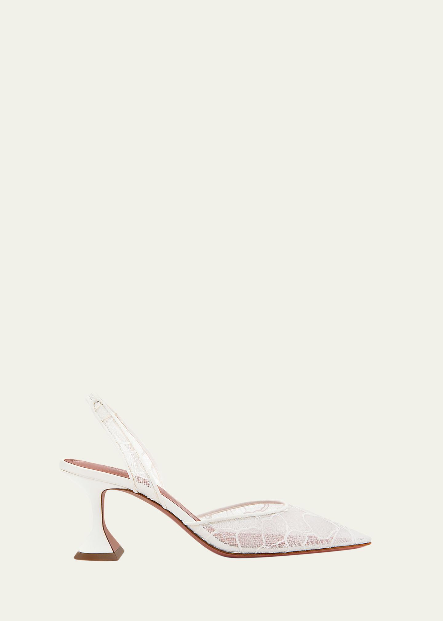 Amina Muaddi 70mm Holli Floral Lace Slingback Pumps - Bergdorf Goodman