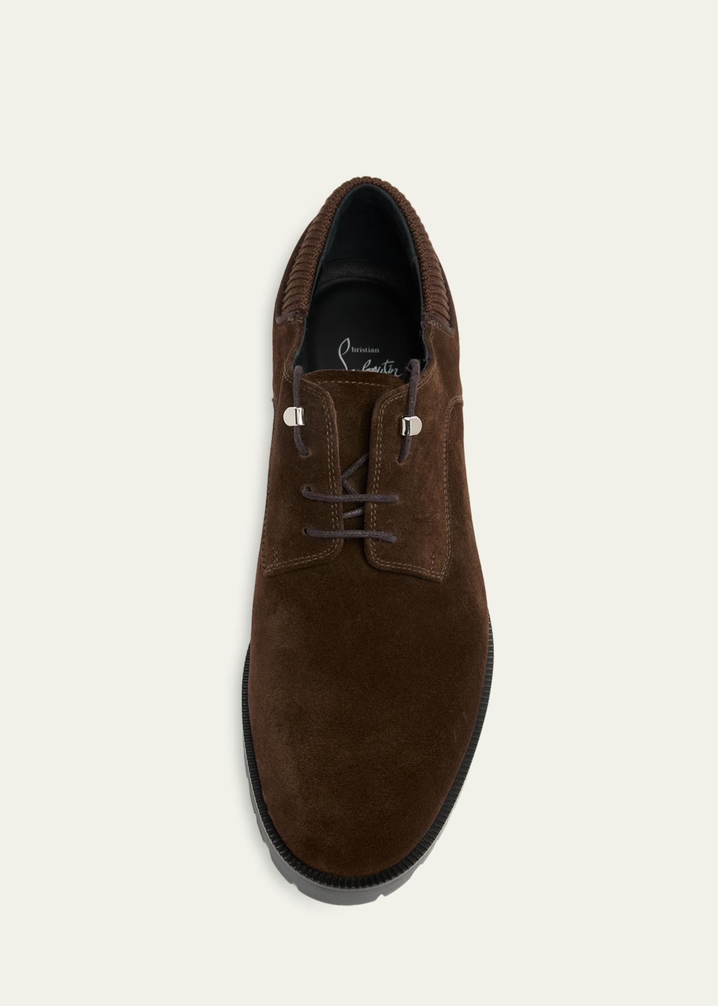 christian louboutin mens brown dress shoes Cosme Davisol leather Derby 10 Mens loafers
