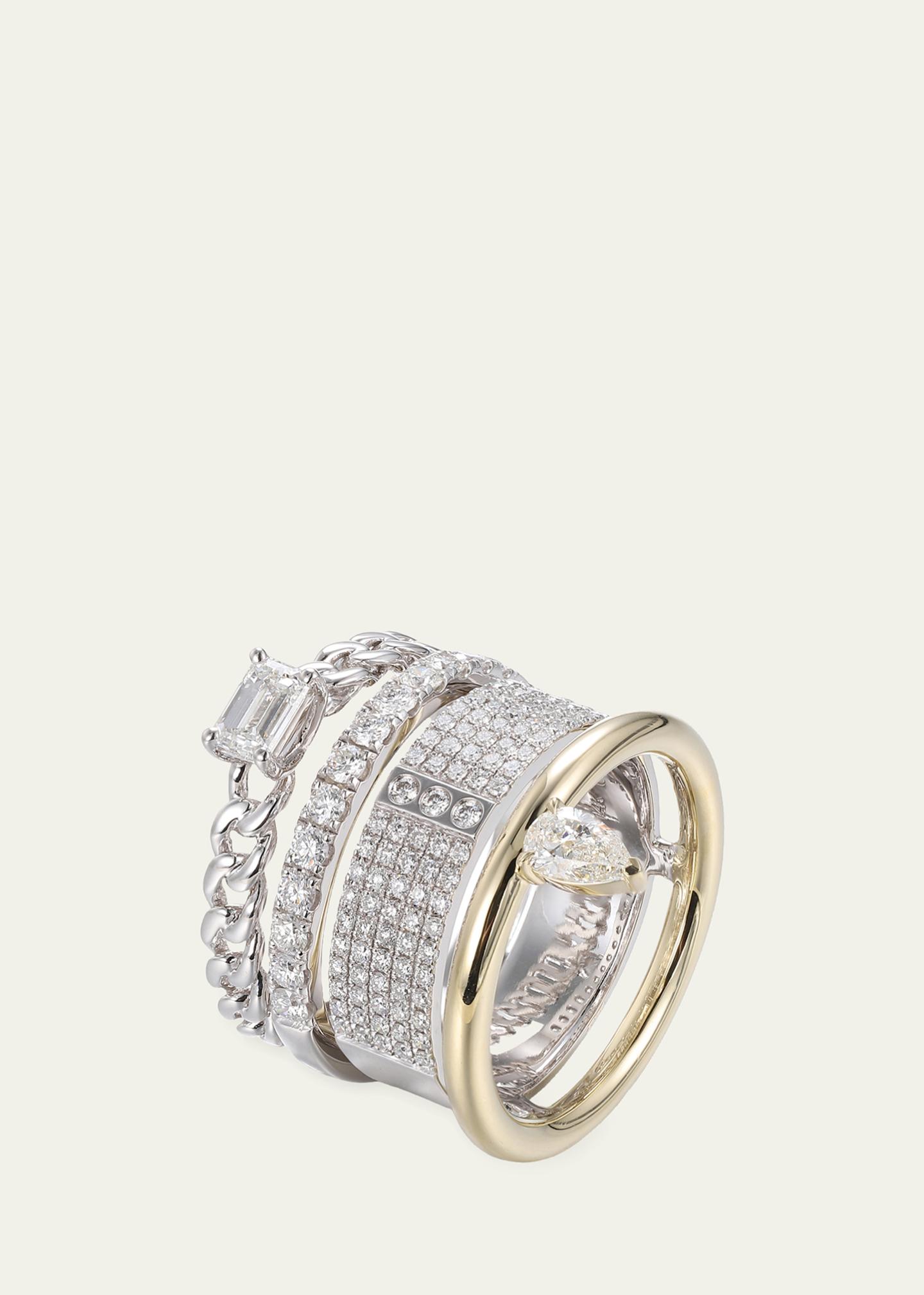 TYPE JEWELRY Typestack Mix Metal Diamond Ring - Bergdorf Goodman