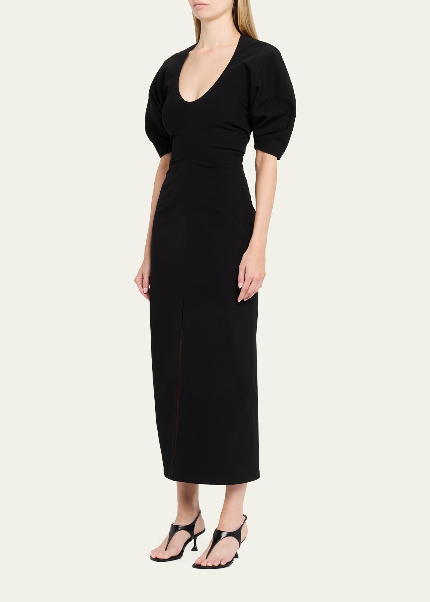 Proenza Schouler Women's Clarissa Stretch Cotton Midi-Dress - Black