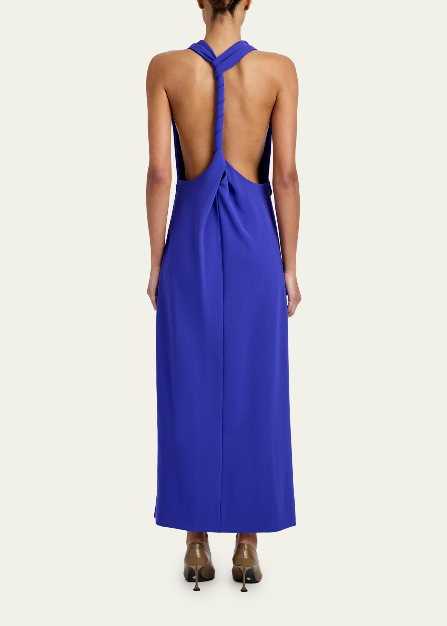 selena backless twist back matte viscose crepe dress Proenza Schouler Women's Double-Face Maxi - Dark Brown Necklace