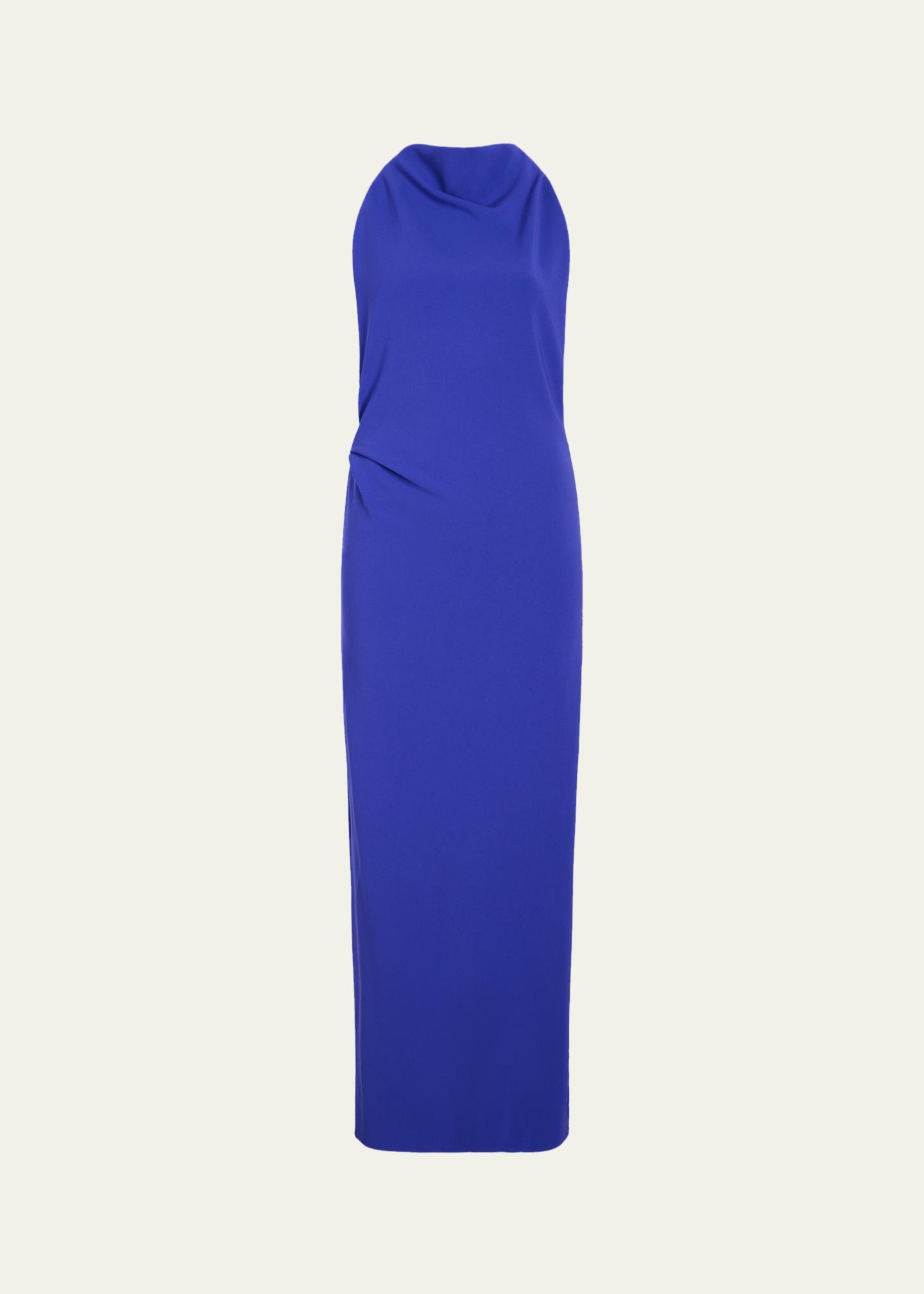 proenza schouler blue dress Women's Selena Double-Face Crepe Maxi - Dark Brown Us 8 / Light