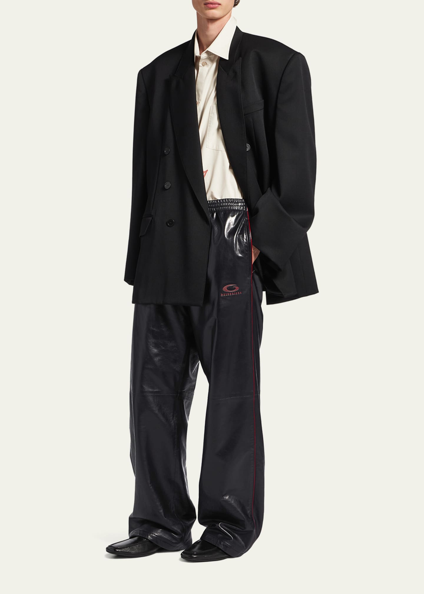 Balenciaga Men's Palermo BB Goatskin Loafers - Bergdorf Goodman