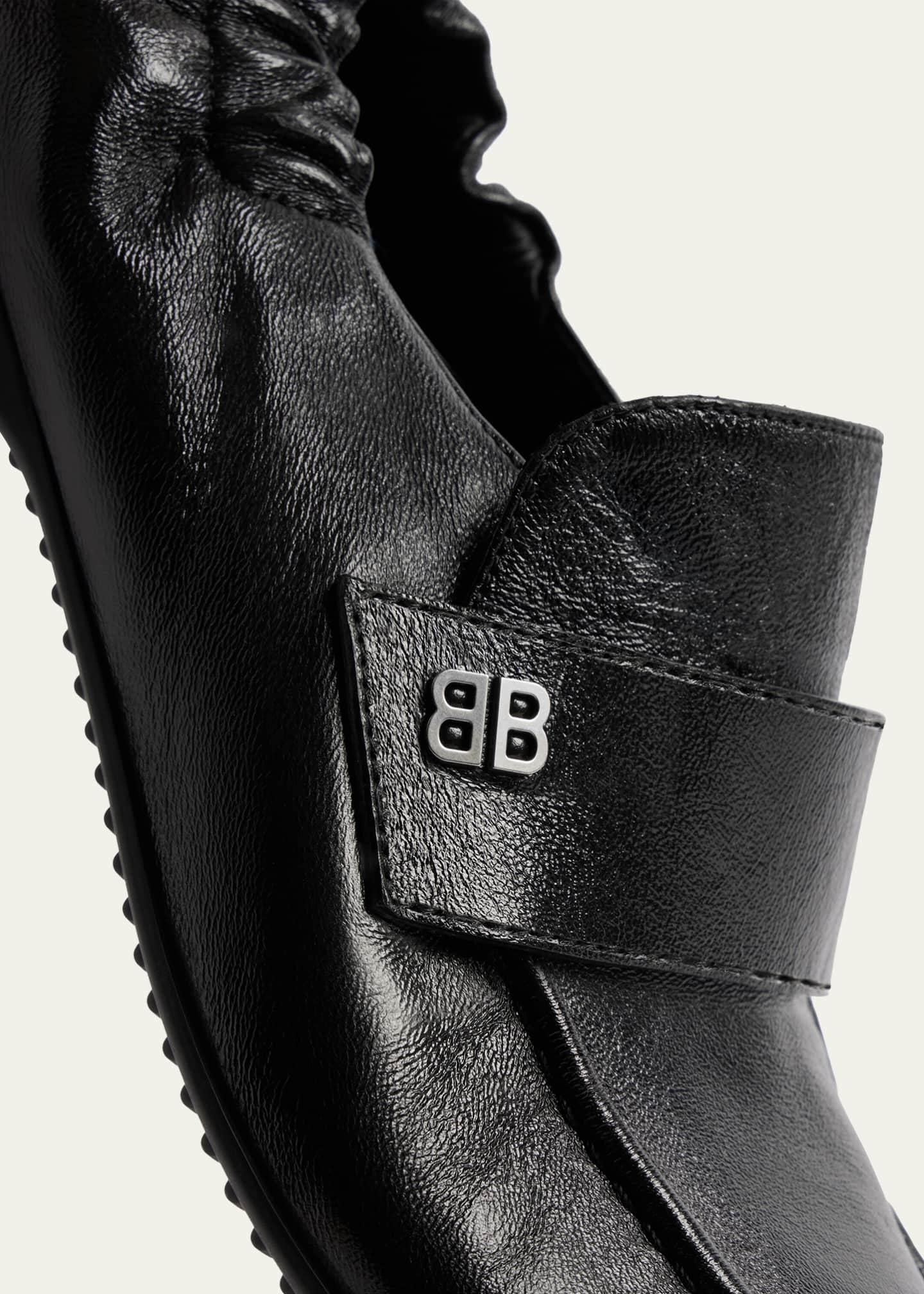 Balenciaga Men's Palermo BB Goatskin Loafers - Bergdorf Goodman
