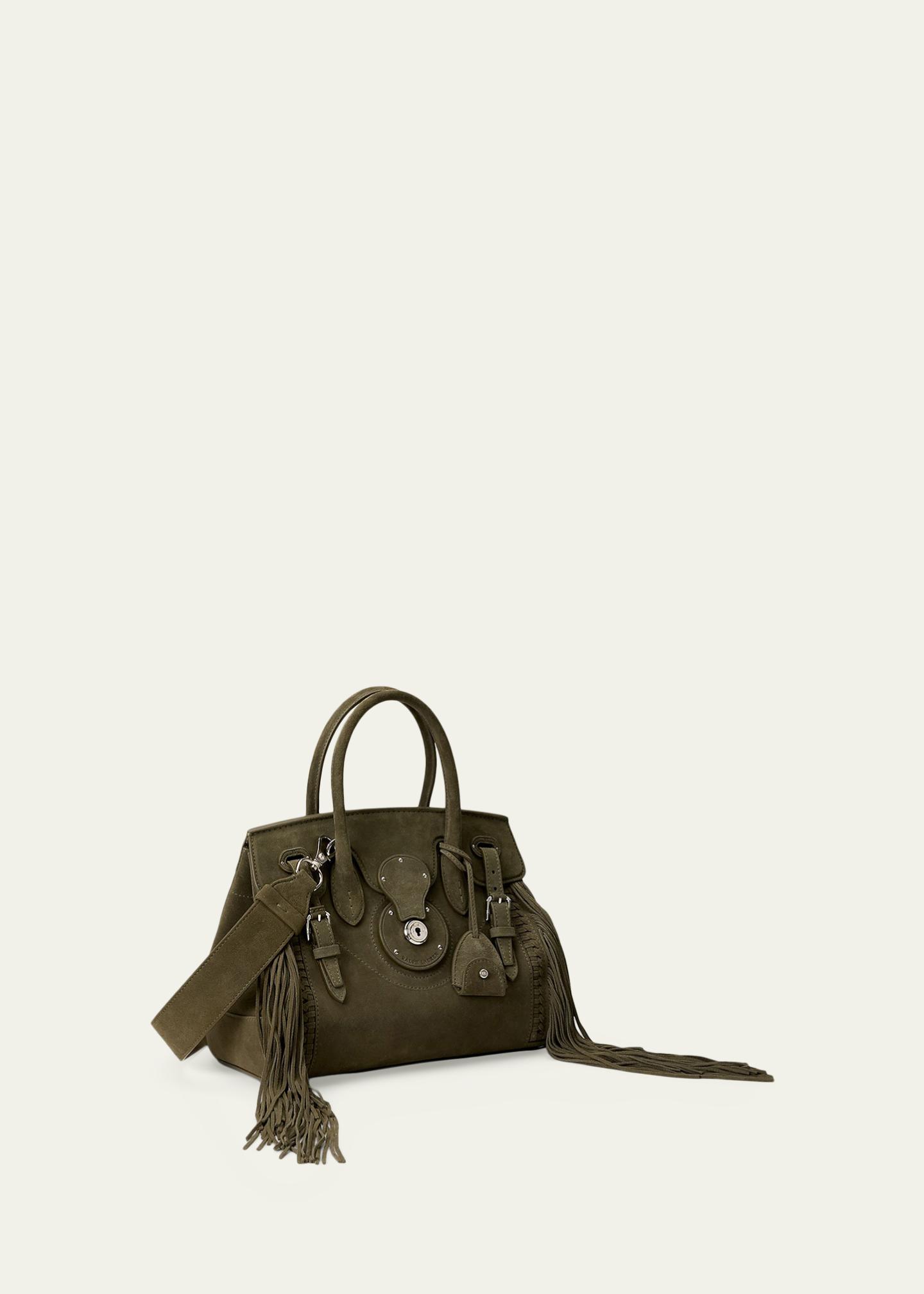 Ralph Lauren Collection Soft Ricky 27 Fringe-Trim Calf-Suede Bag