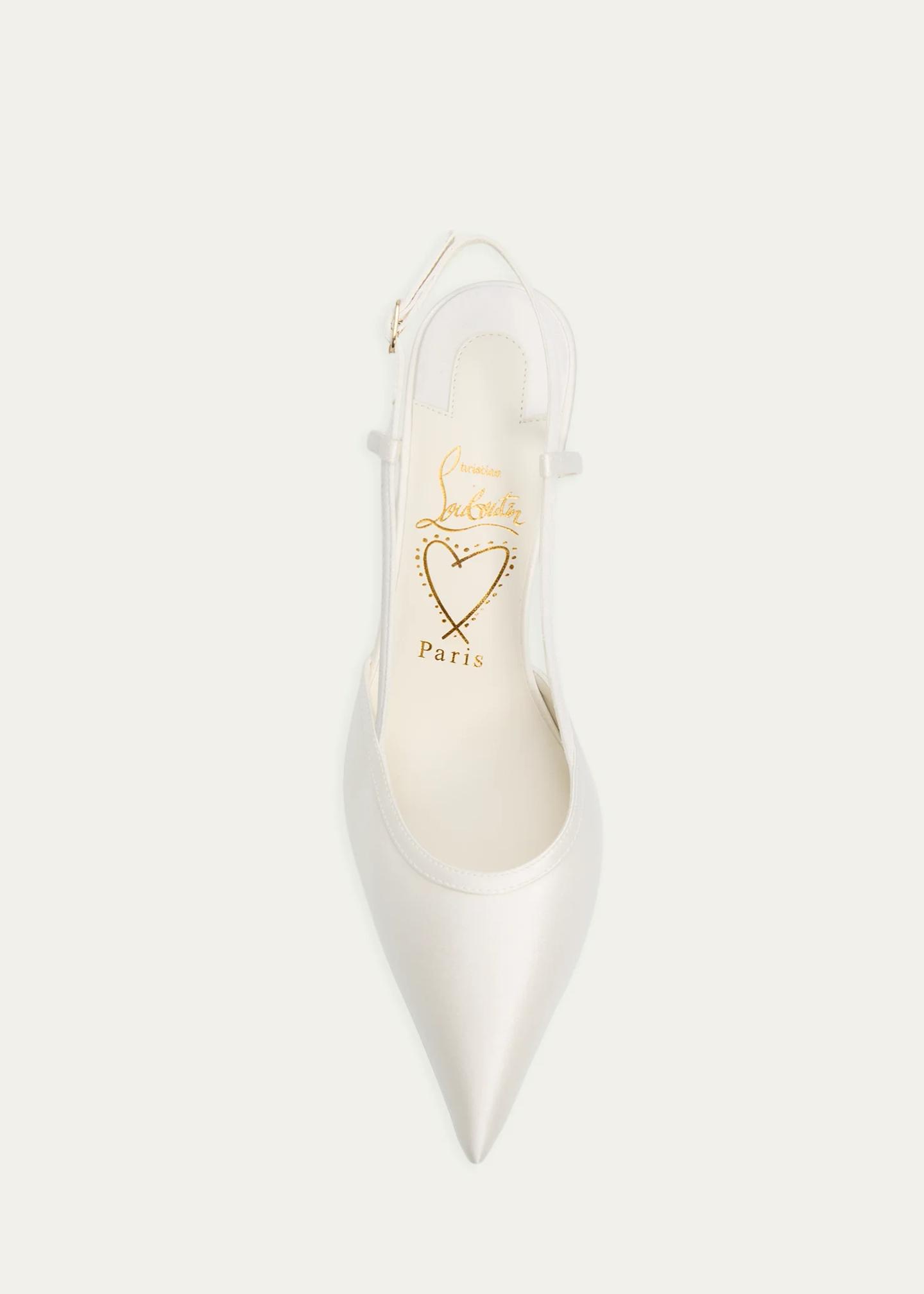 Christian Louboutin 60mm Miss Z Satin Slingback Pumps - Bergdorf