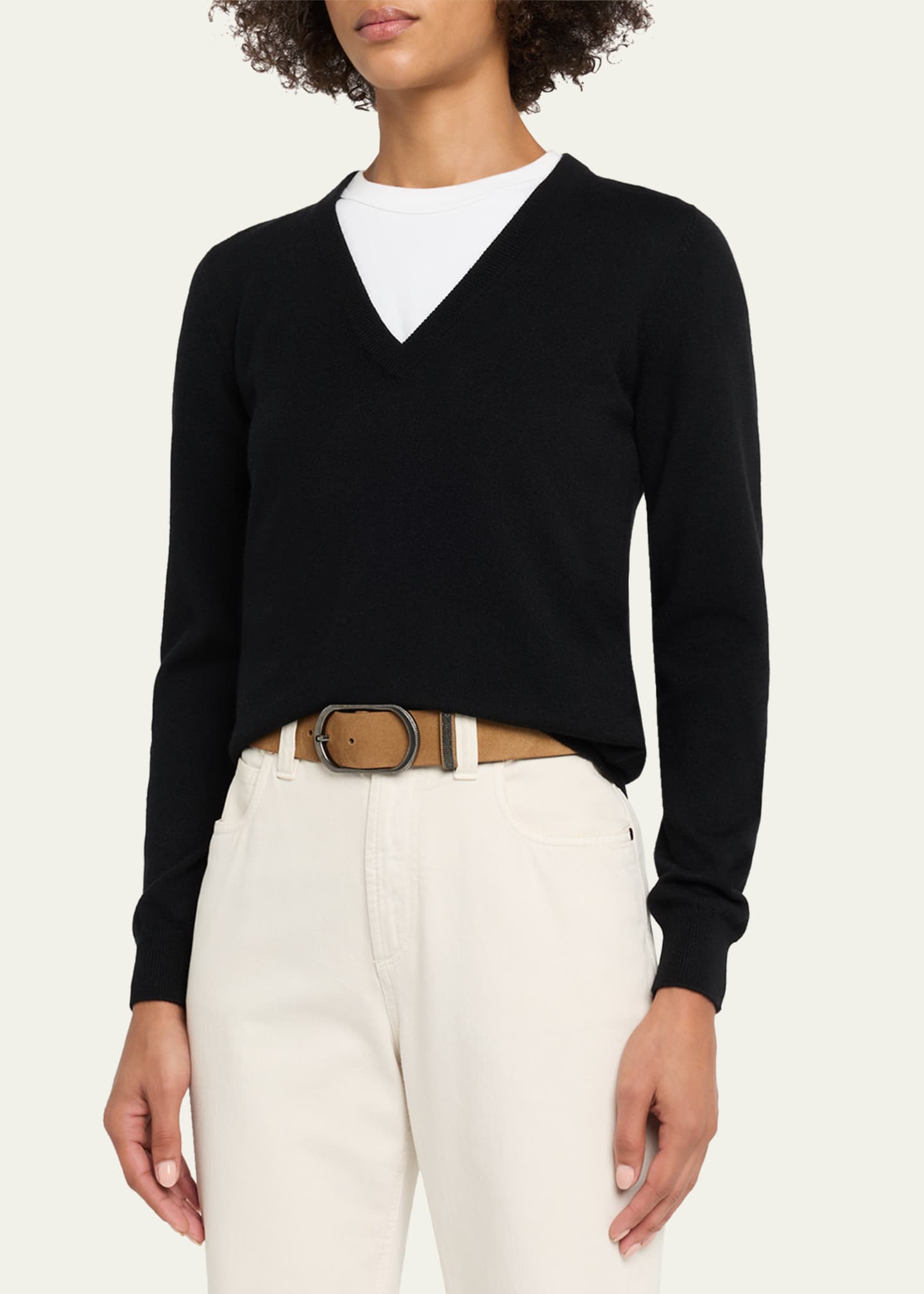 Brunello Cucinelli V-Neck Cashmere Sweater - Bergdorf Goodman