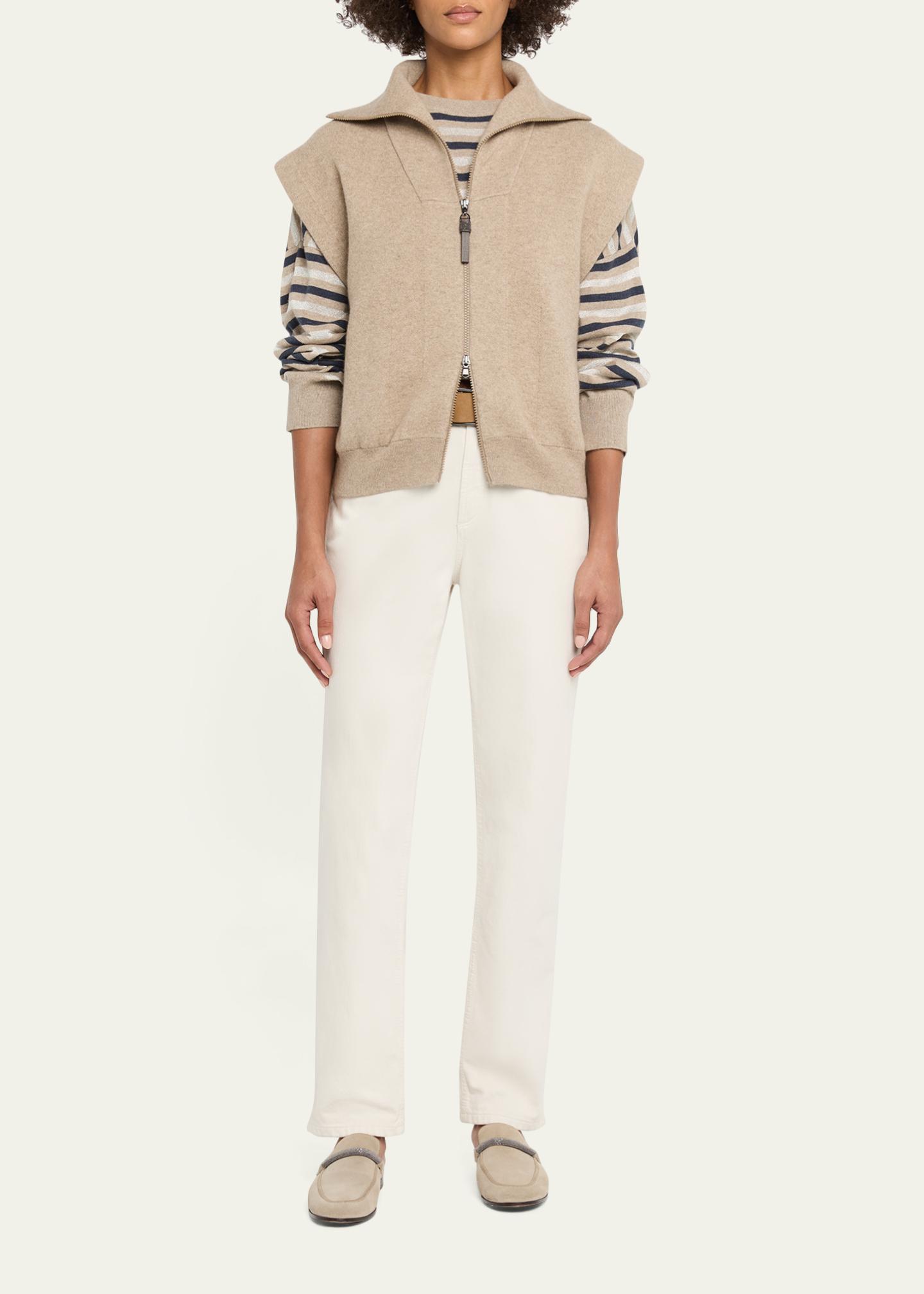 Brunello Cucinelli Sleeveless Cashmere Zip Cardigan - Bergdorf Goodman