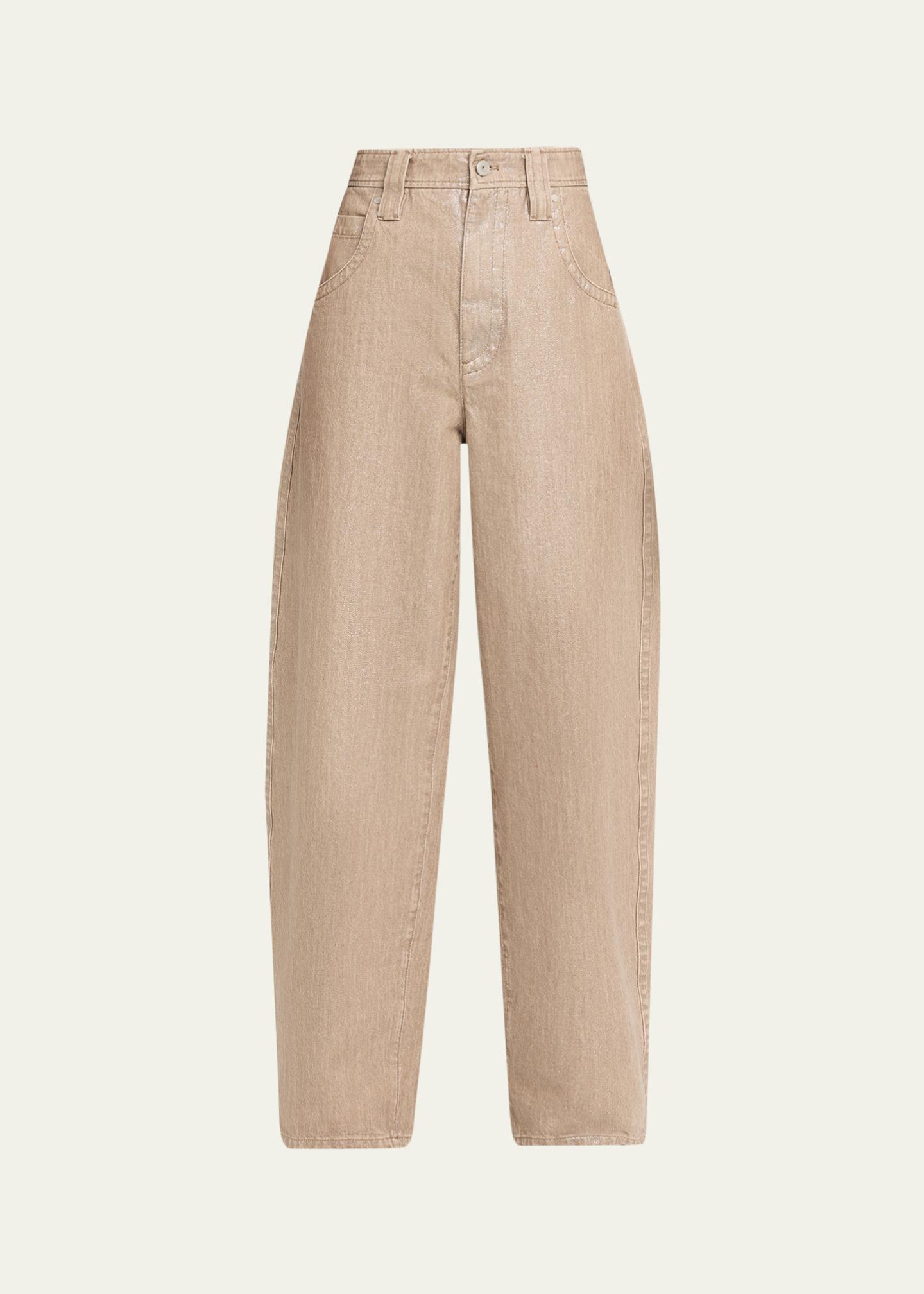 BRUNELLO CUCINELLI テーパードデニムパンツ ジーンズ ベージュ Brunello Cucinelli Shimmer Denim Pants - Bergdorf Goodman
