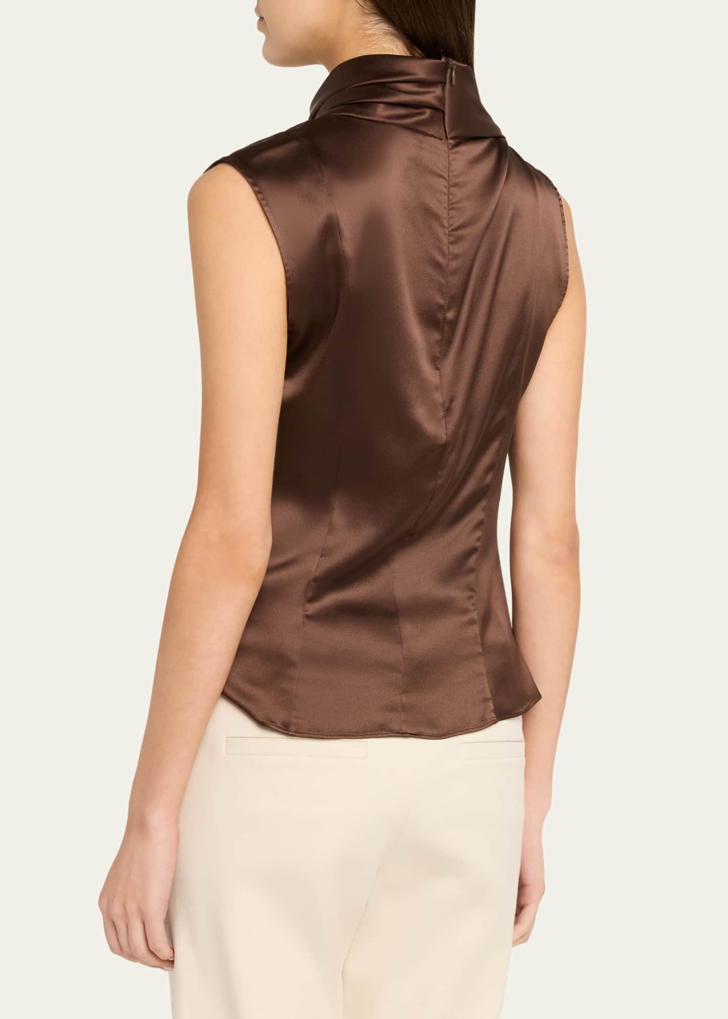 Brunello Cucinelli Silk Draped Sleeveless Blouse - Bergdorf Goodman