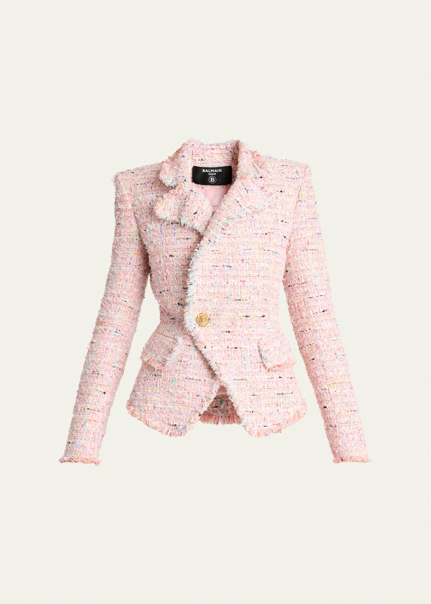 Balmain Lion Head Single-Breasted Tweed Jacket - Bergdorf Goodman