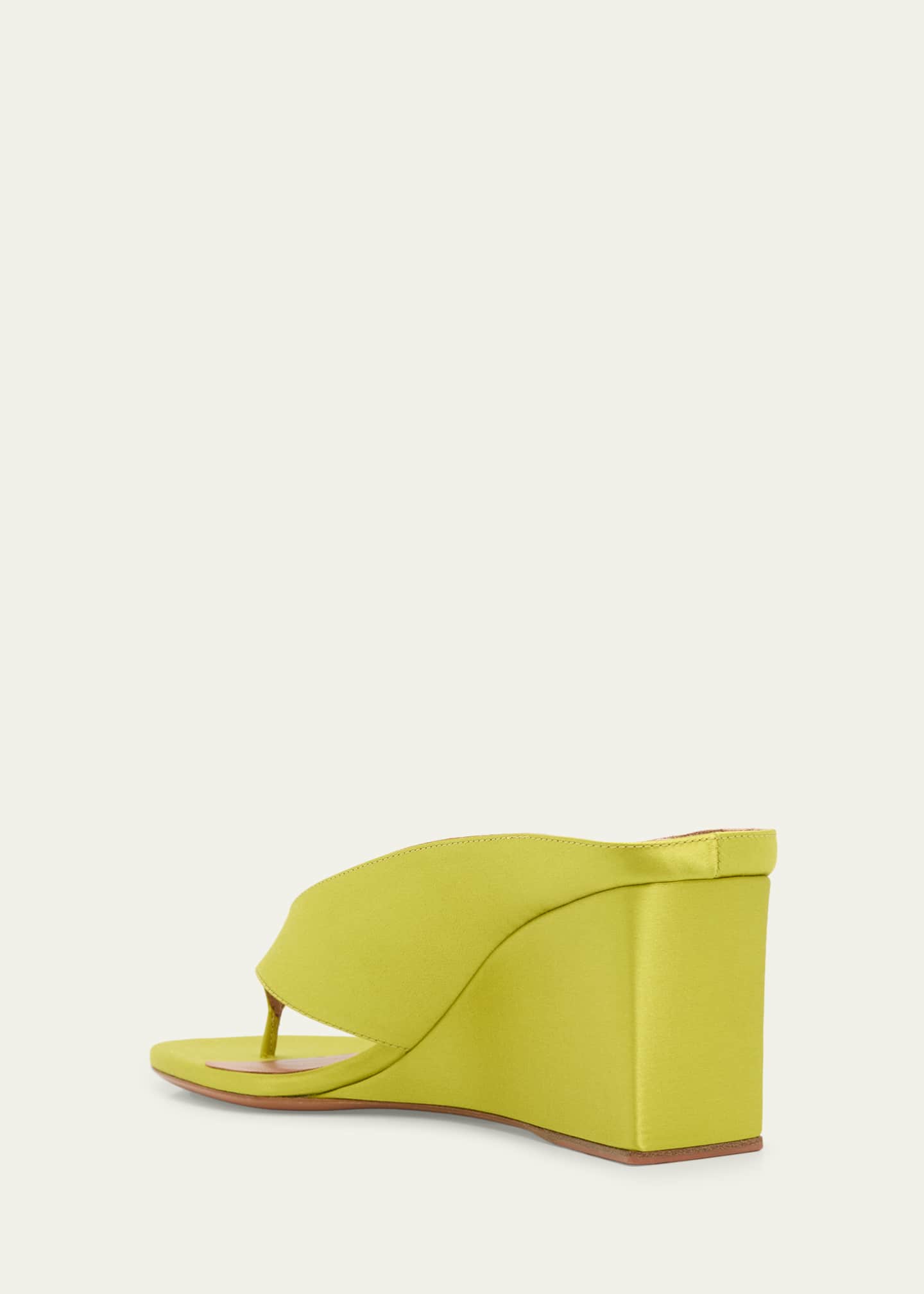 ALAIA 75mm Cube Satin Thong Wedge Sandals - Bergdorf Goodman