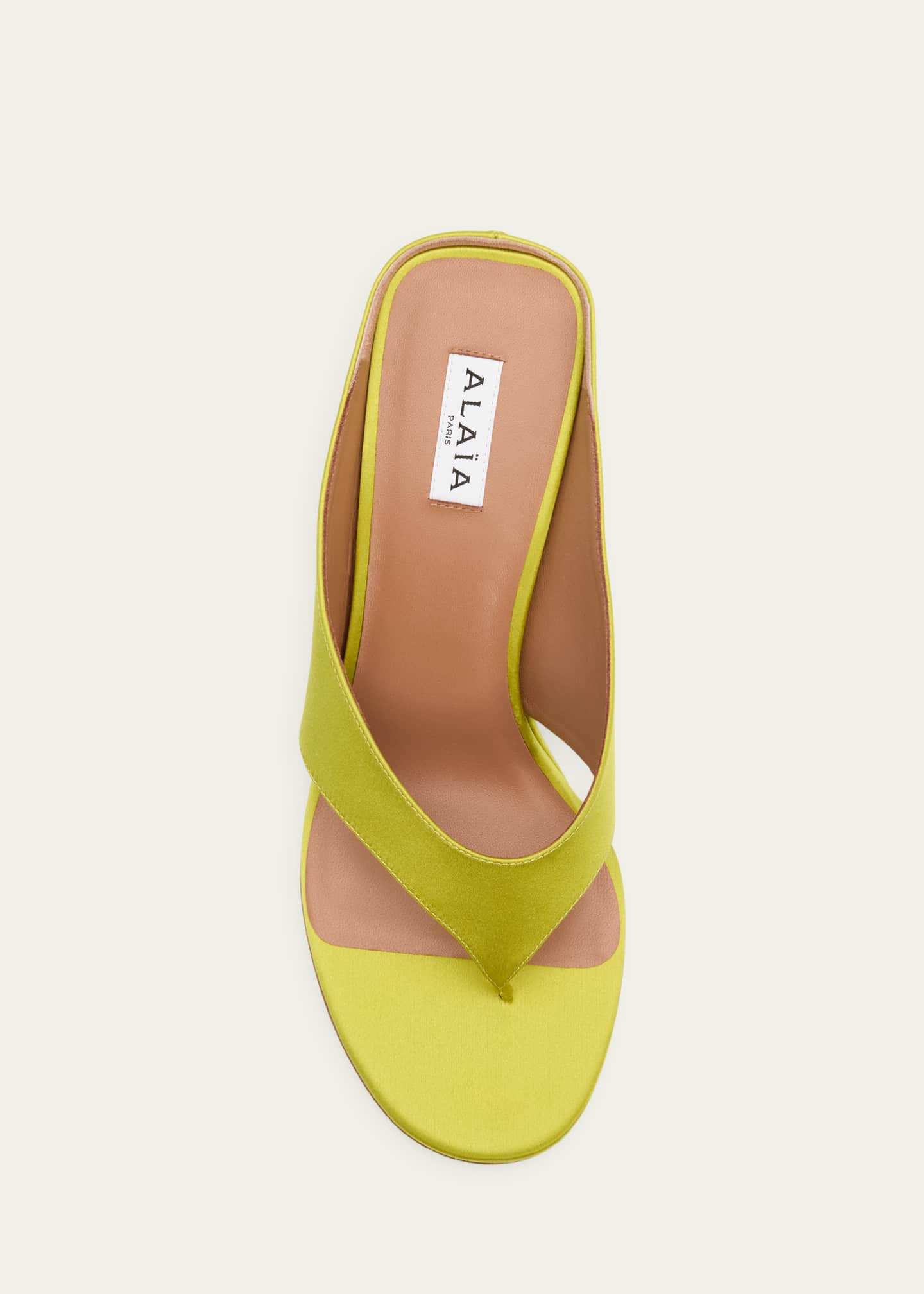 ALAIA 75mm Cube Satin Thong Wedge Sandals - Bergdorf Goodman