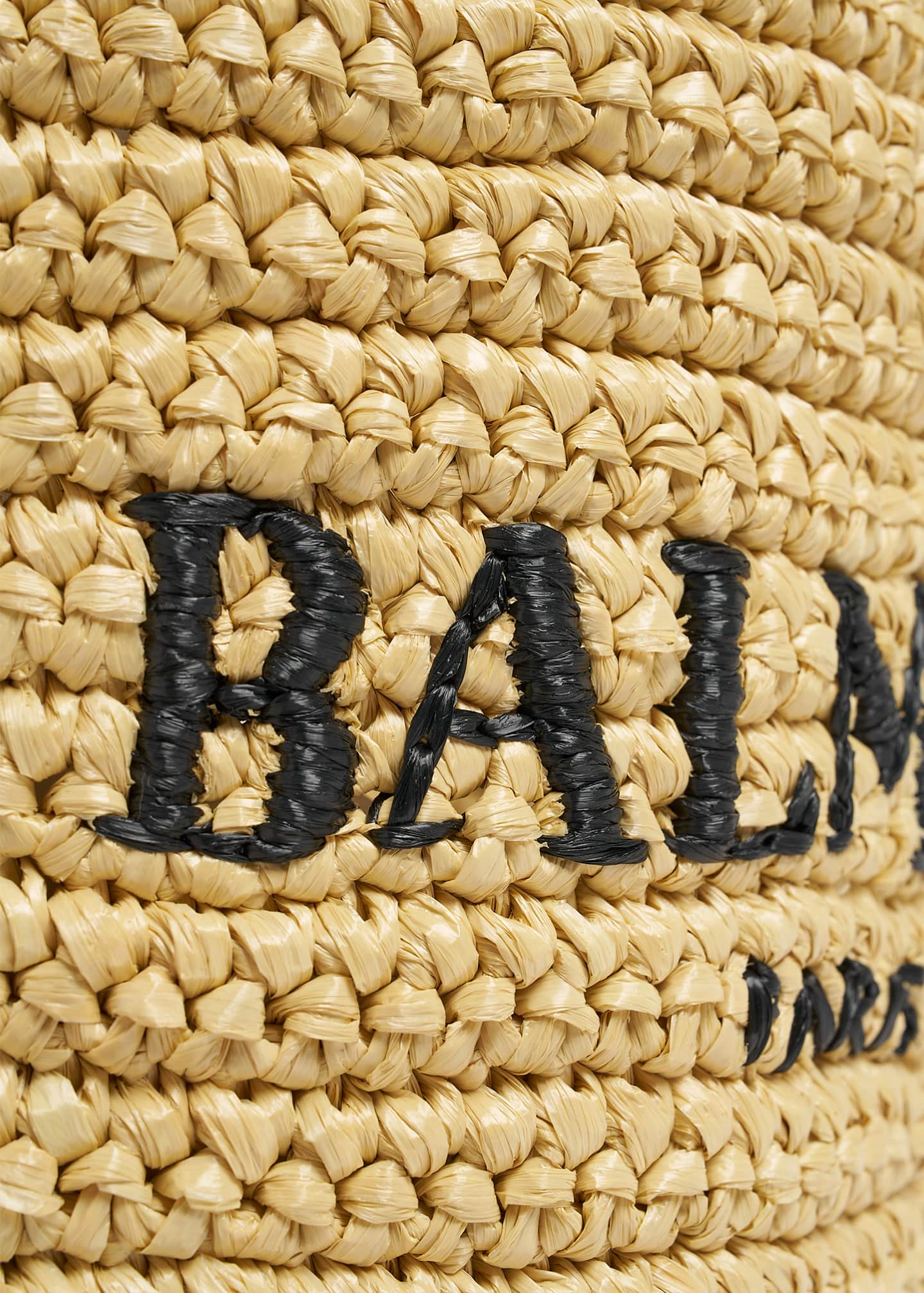 Balmain Cabas Mini Faux Raffia Top-Handle Bag - Bergdorf Goodman