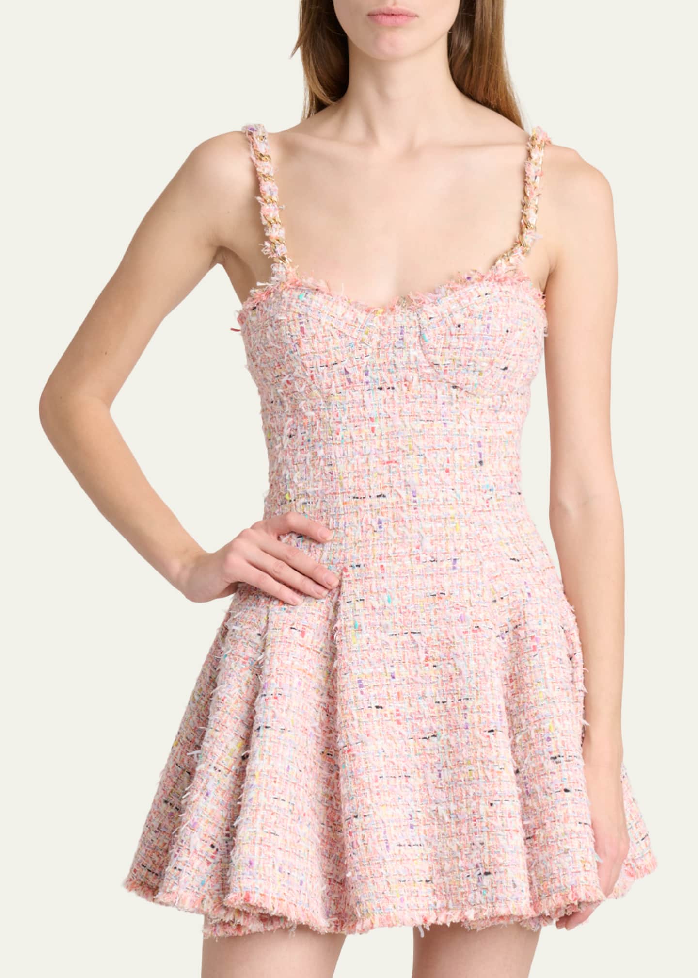 Balmain Tweed Sleeveless Flared Mini Dress - Bergdorf Goodman
