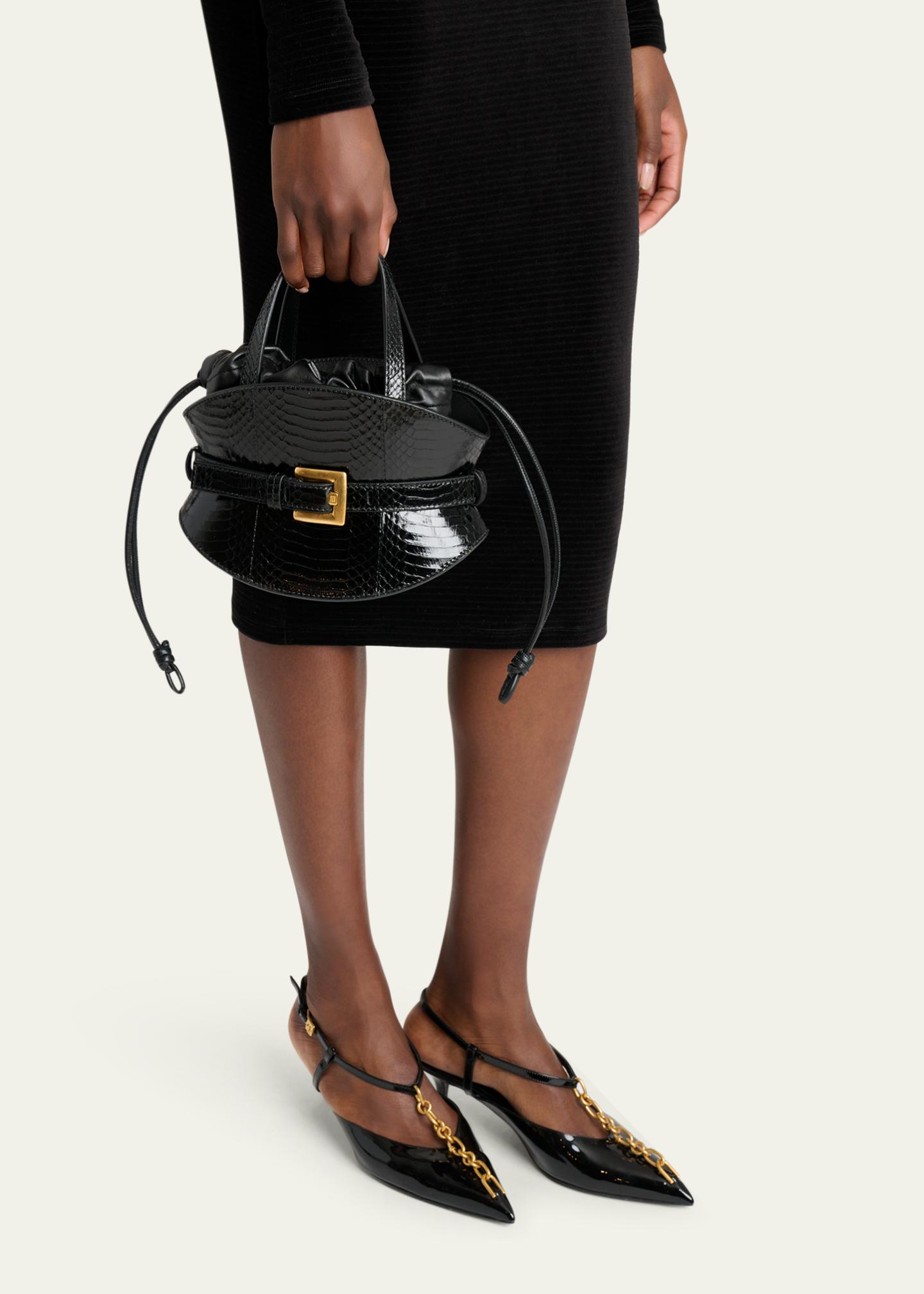 Balmain Shuffle Mini Embossed Leather Crossbody Bag - Bergdorf Goodman