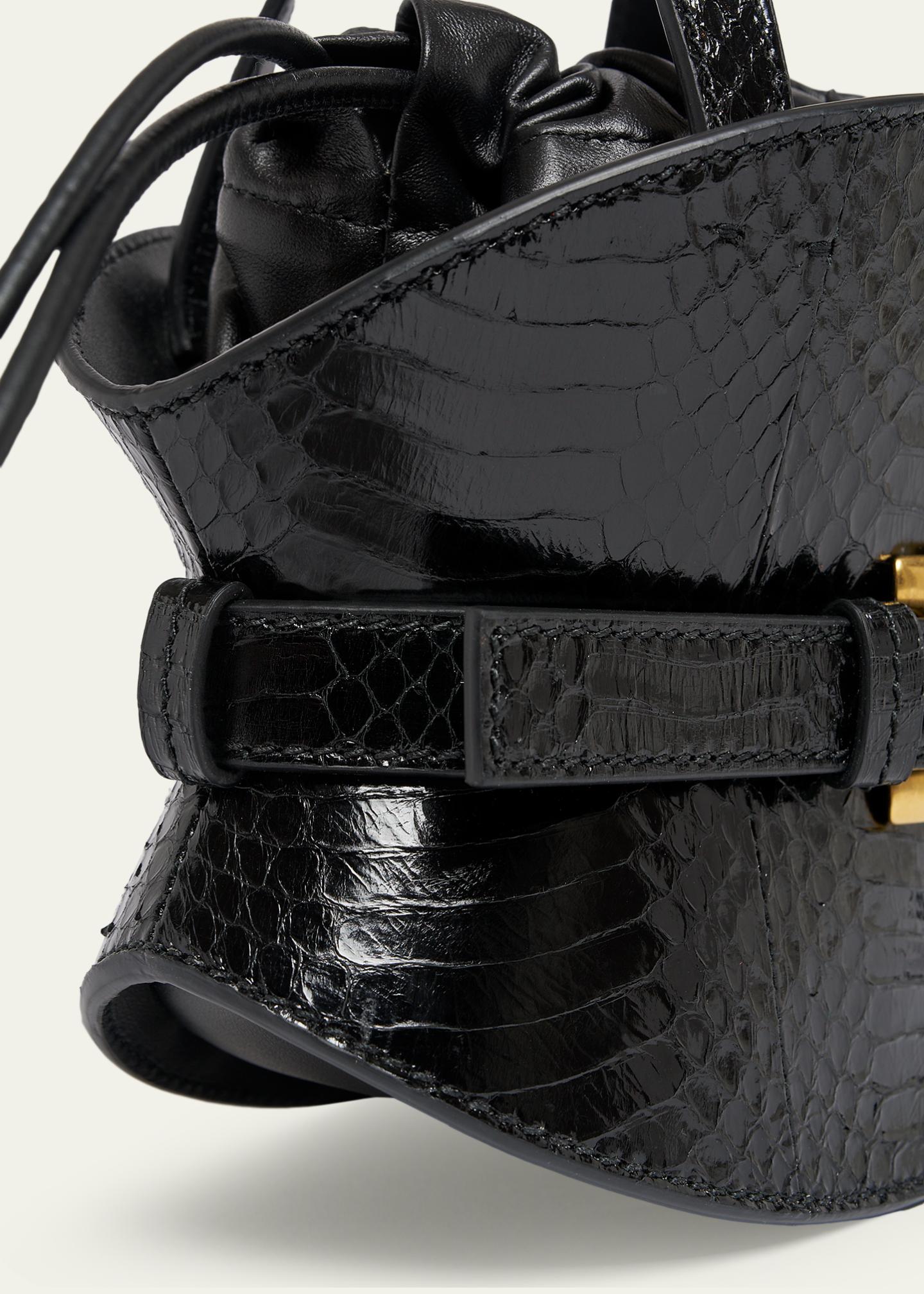 Balmain Shuffle Mini Embossed Leather Crossbody Bag - Bergdorf Goodman