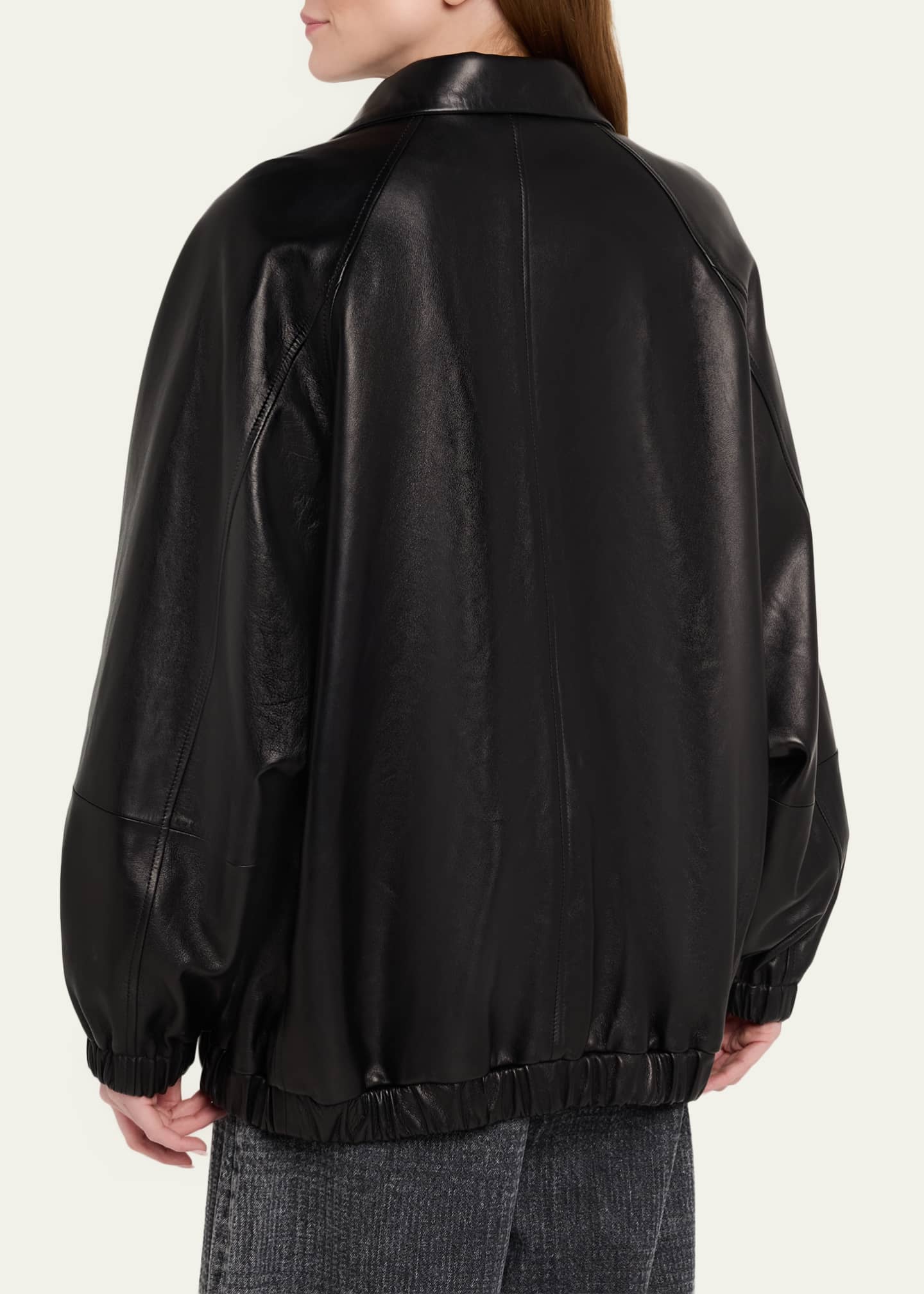 Brunello Cucinelli Leather Zip-Front Jacket - Bergdorf Goodman