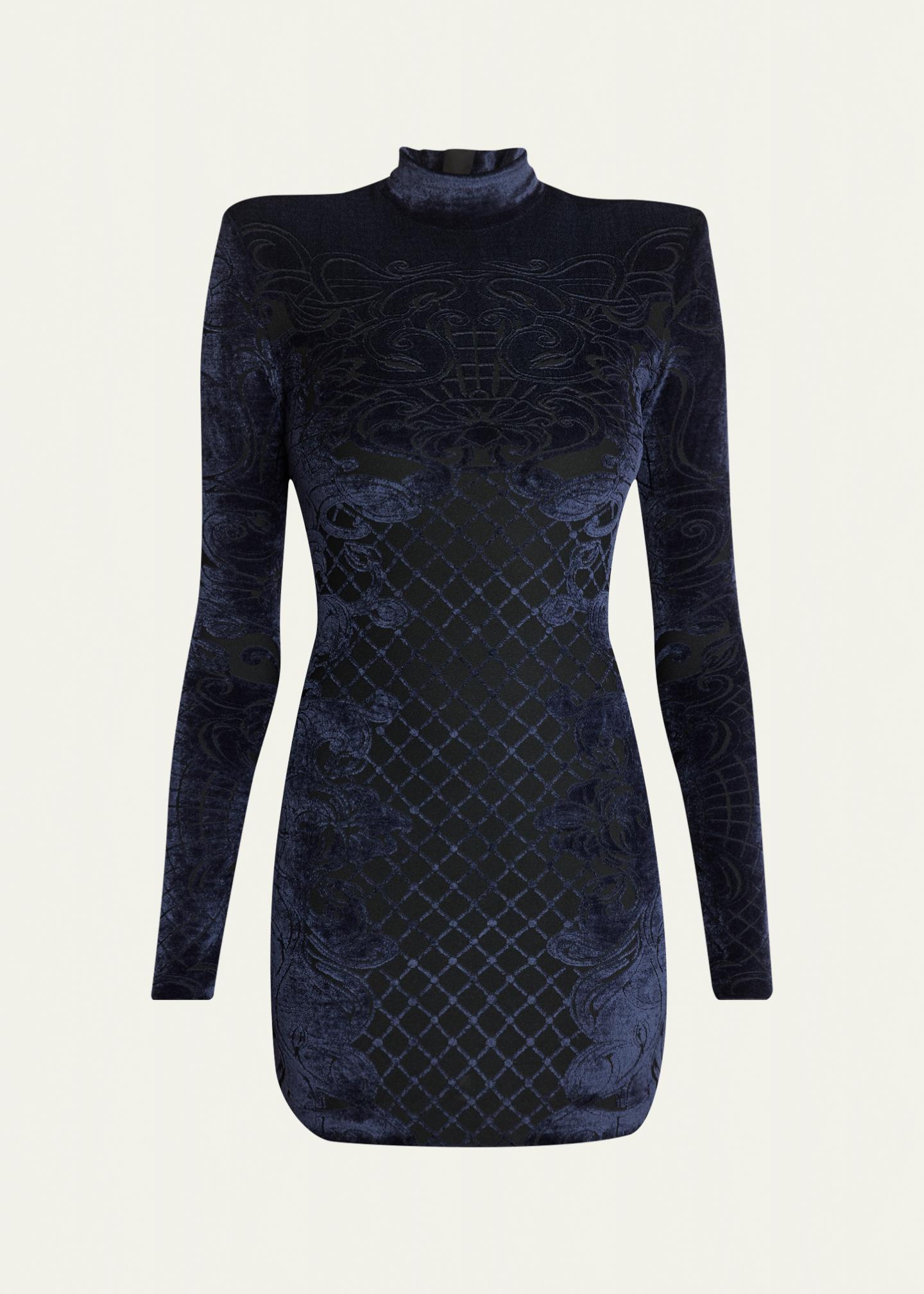 jacket-effect layered wool mini dress by balmain Velvet With A Turtleneck, Women's, Black FORMAL-BALL-GOWN
