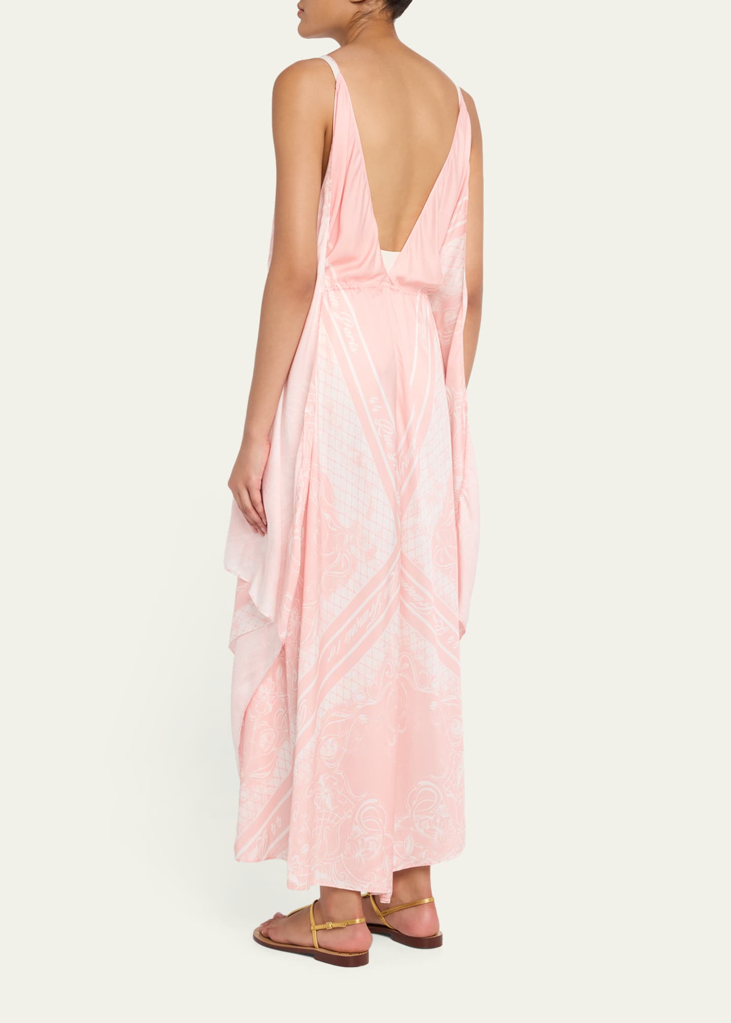 balmain dress pink Raspberry Draped Halter Maxi Dress