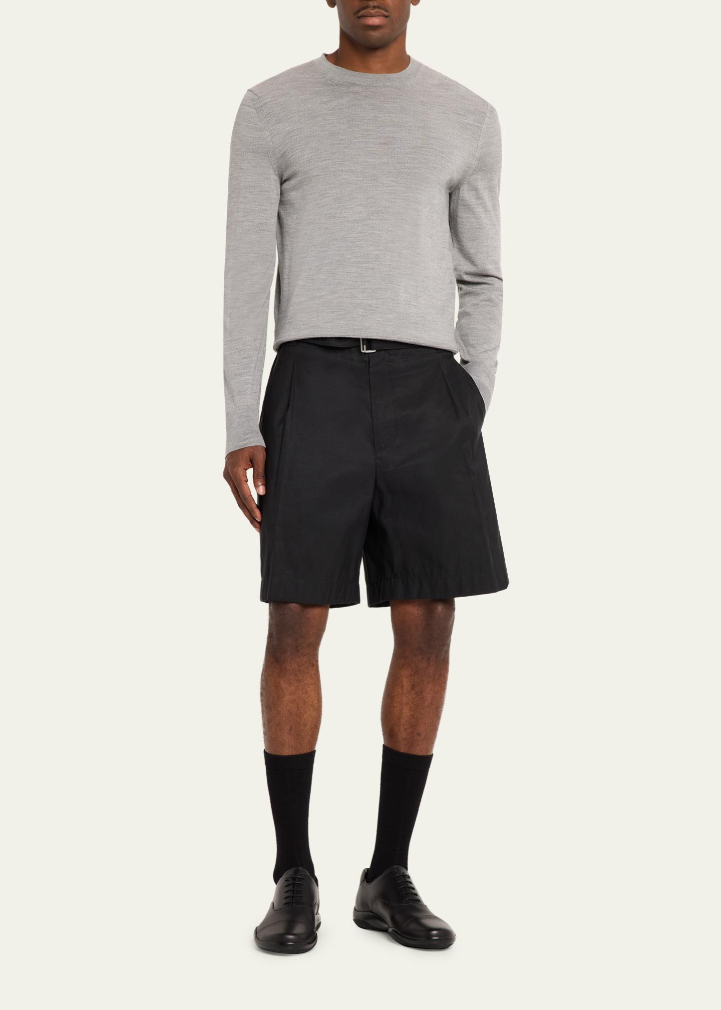 Prada Men's Toblach Leather Cap-Toe Derby Shoes - Bergdorf Goodman