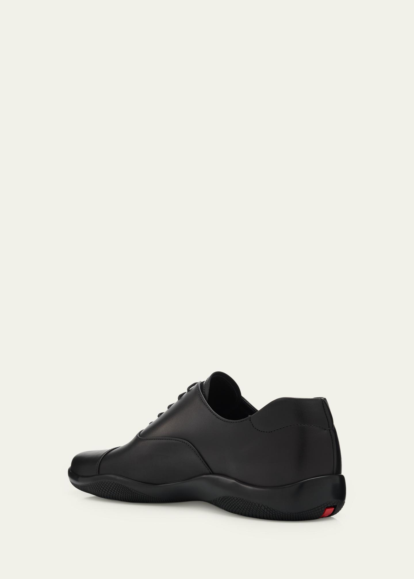 Prada Men's Toblach Leather Cap-Toe Derby Shoes - Bergdorf Goodman