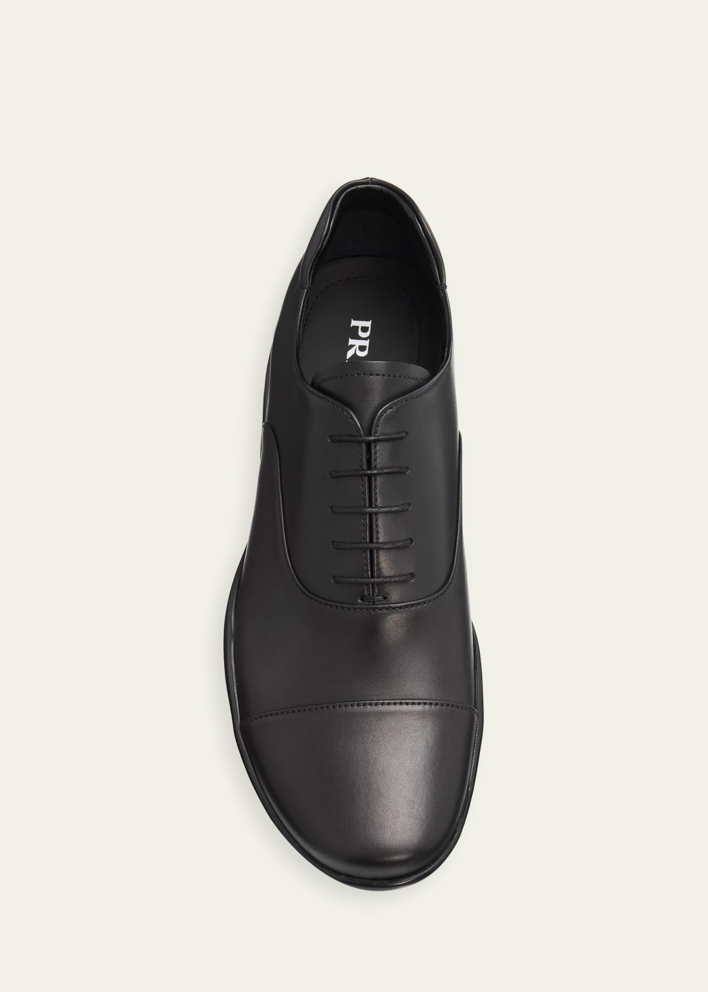 Prada Men's Toblach Leather Cap-Toe Derby Shoes - Bergdorf Goodman