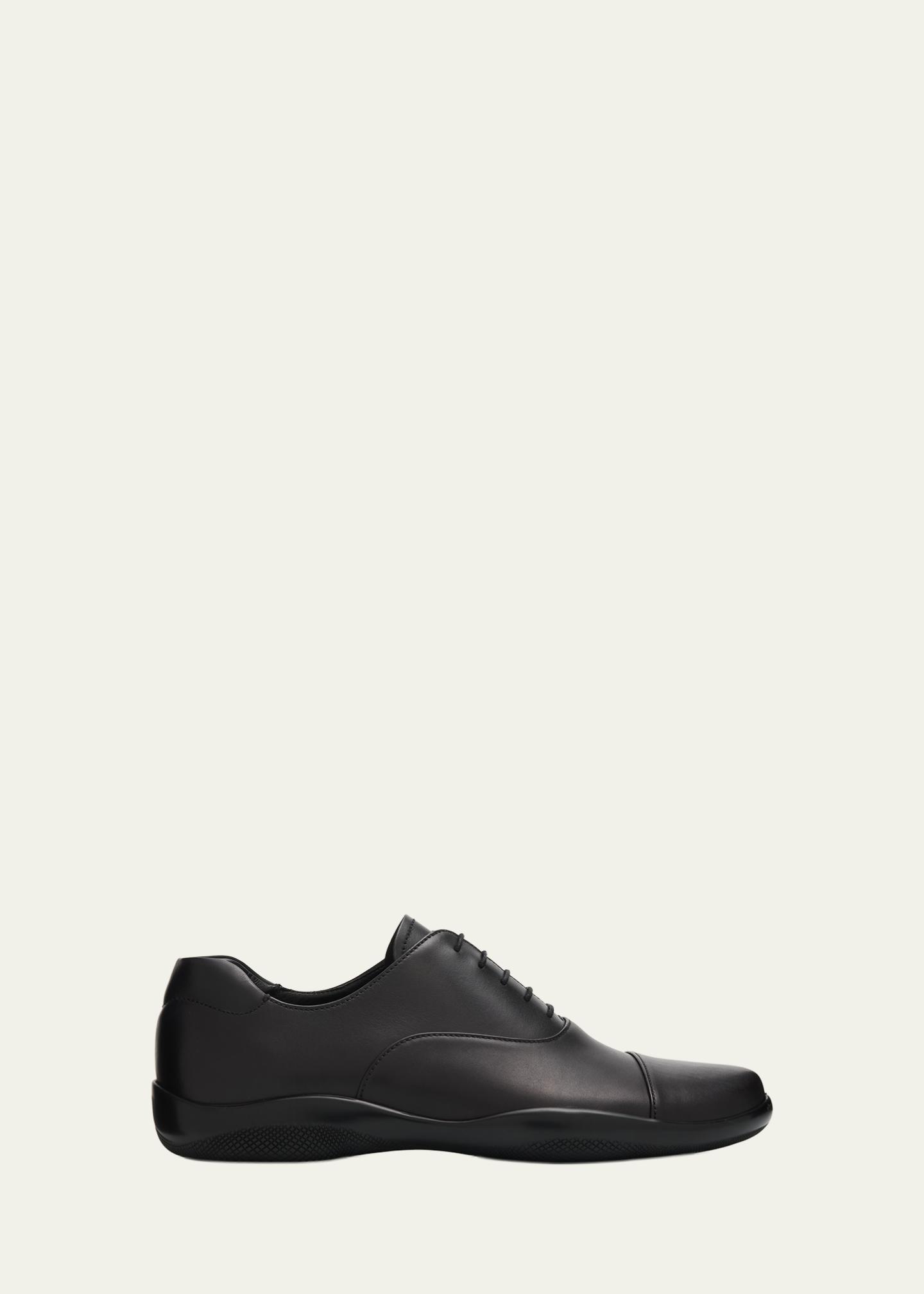 Prada Men's Toblach Leather Cap-Toe Derby Shoes - Bergdorf Goodman
