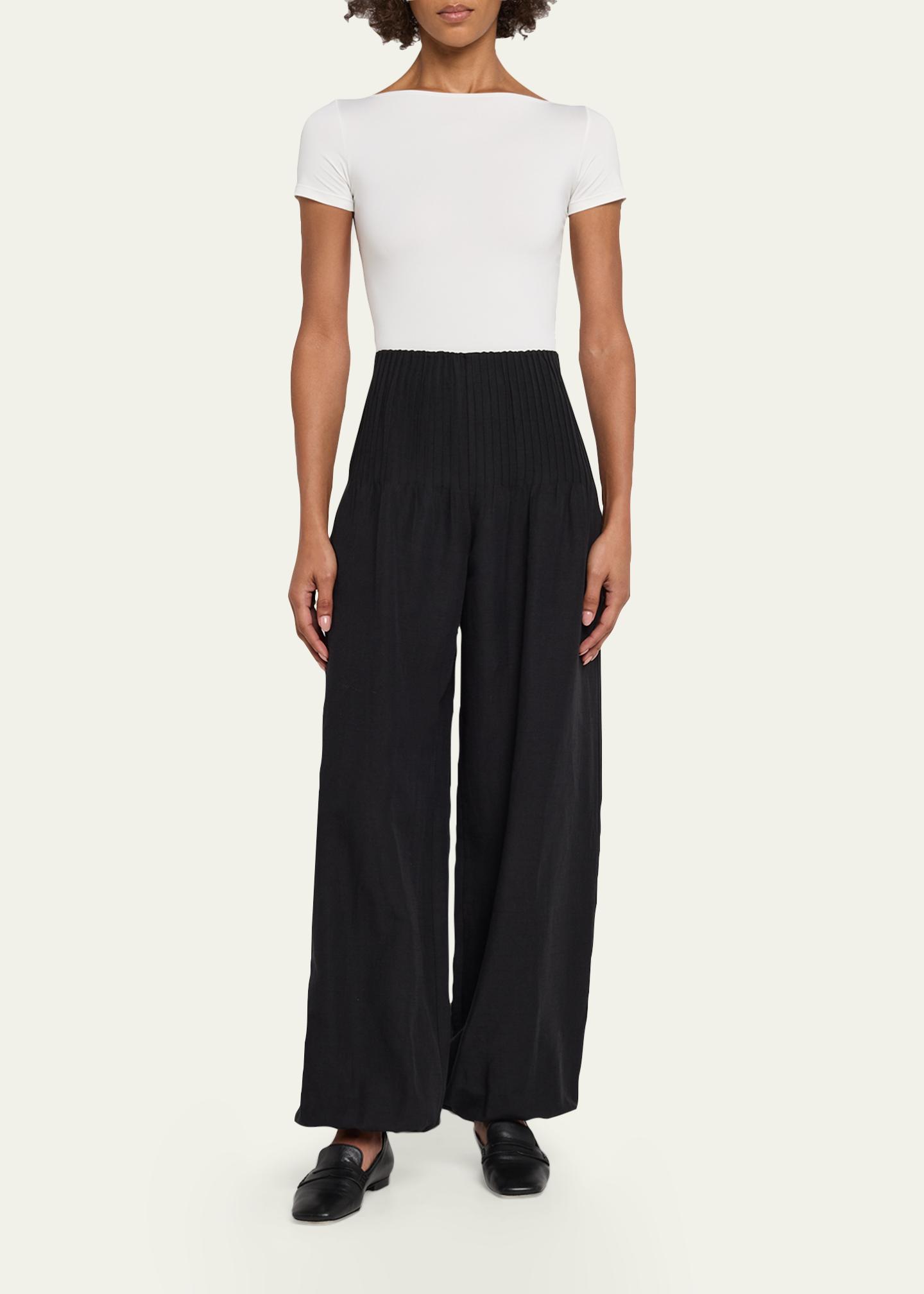 Vince Wide-Leg Pintuck Pants - Bergdorf Goodman