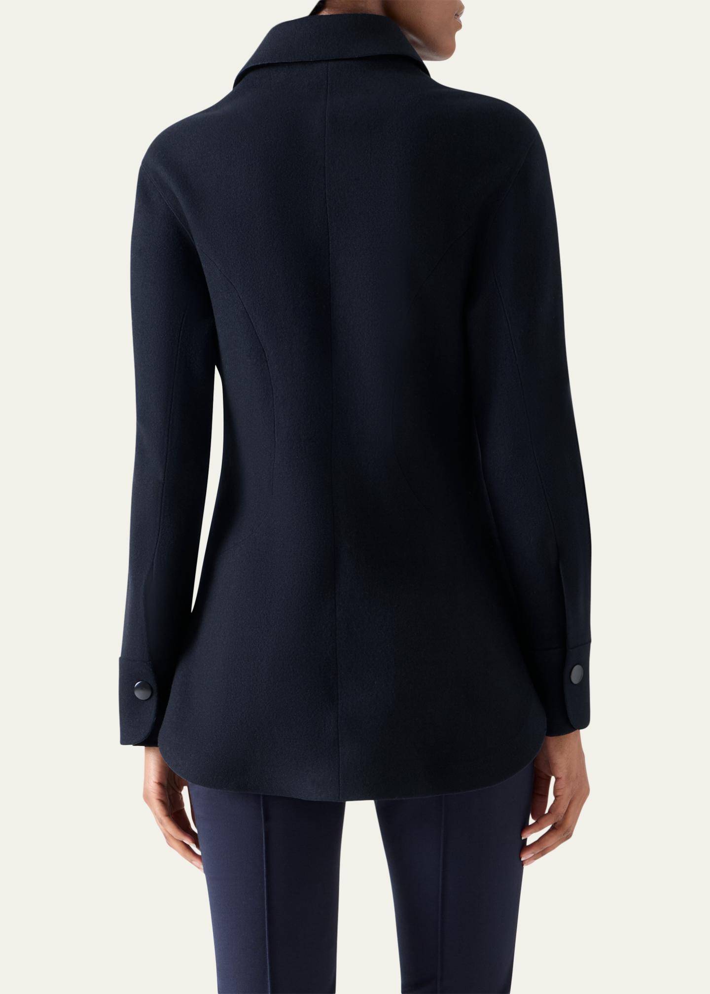 Akris punto Wool-Cashmere Zip-Front Blouse - Bergdorf Goodman