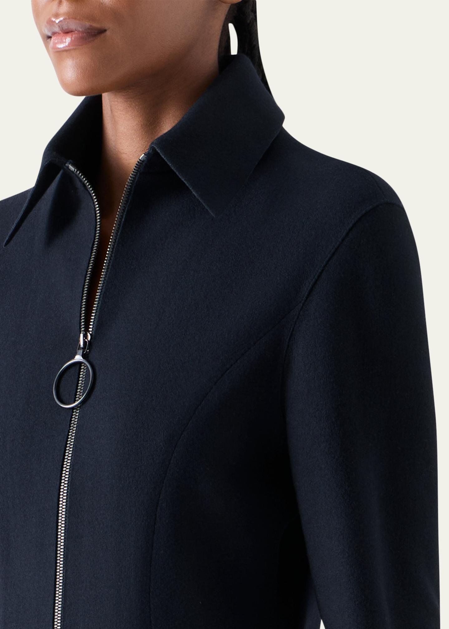 Akris punto Wool-Cashmere Zip-Front Blouse - Bergdorf Goodman