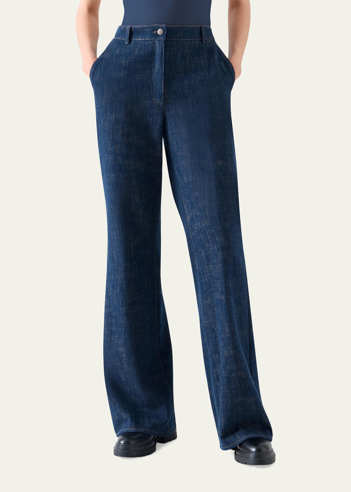 Akris punto Celia Denim Winter Pants - Bergdorf Goodman
