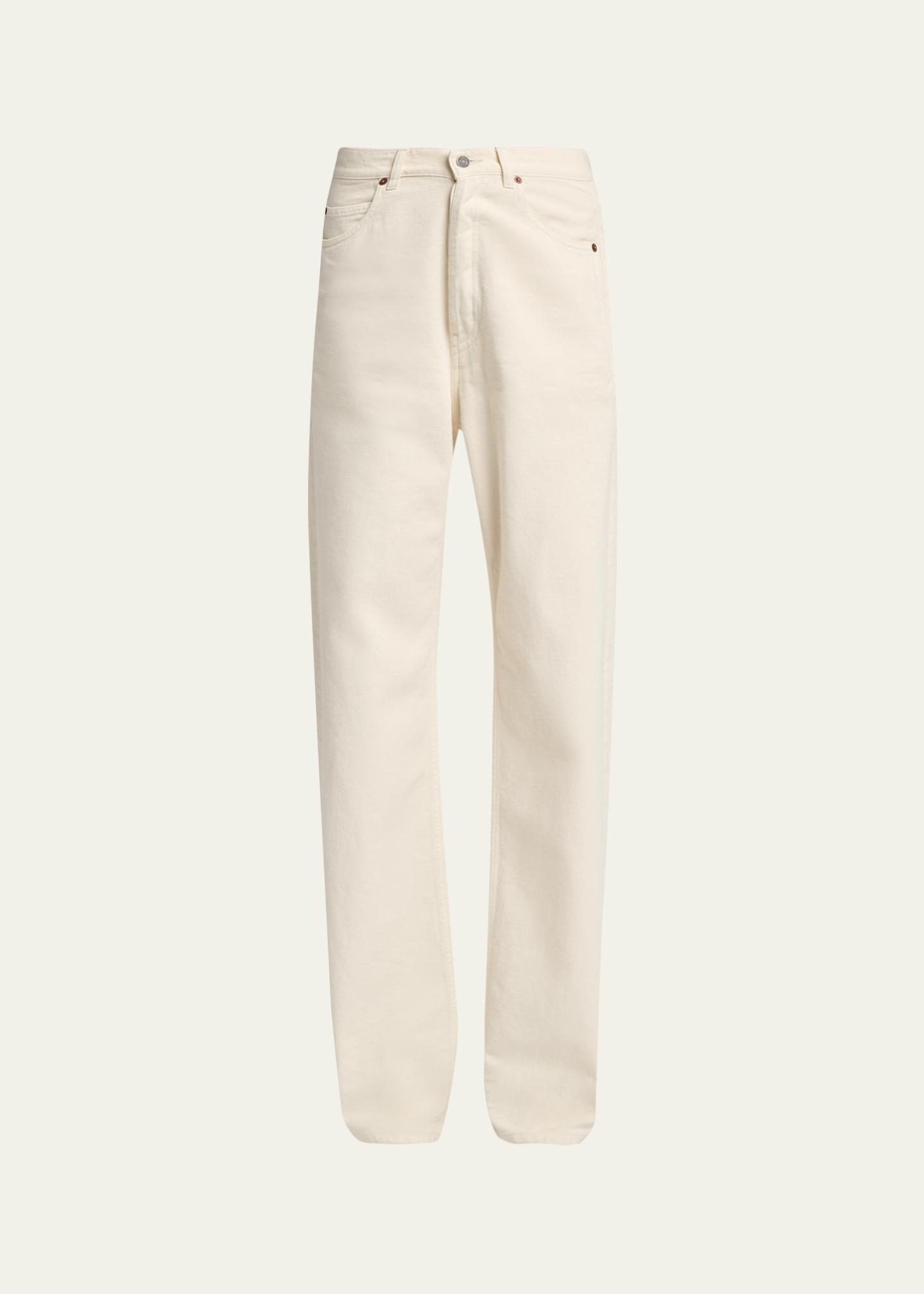 Saint Laurent V-Waist Baggy Straight-Leg Jeans - Bergdorf Goodman