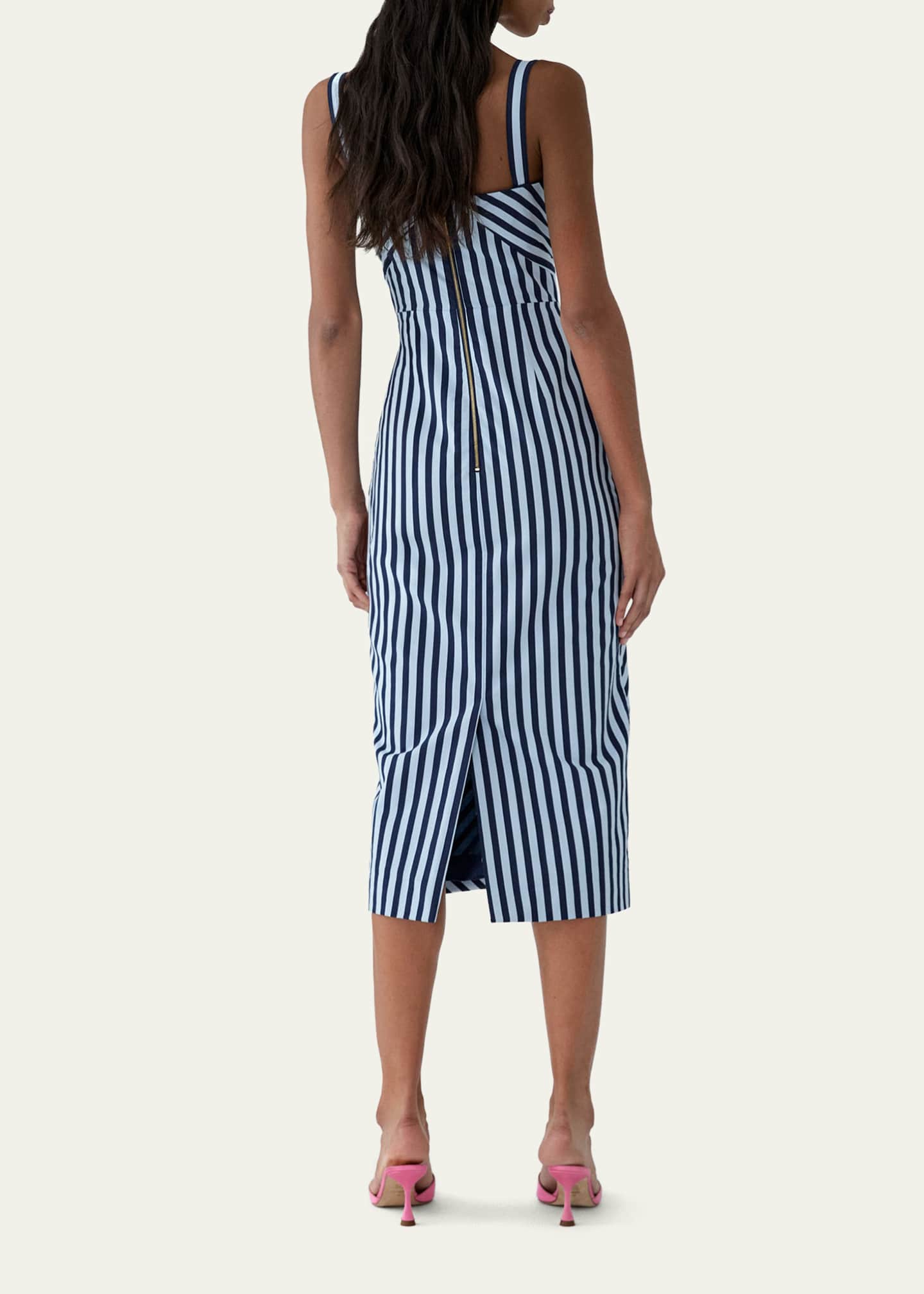 sweetheart sleeveless midi dress in stripe BLUE & WHITE STRIPE SWEETHEART BUTTON DOWN SLEEVELESS MIDI DRESS  Chic And  Sage Boutique