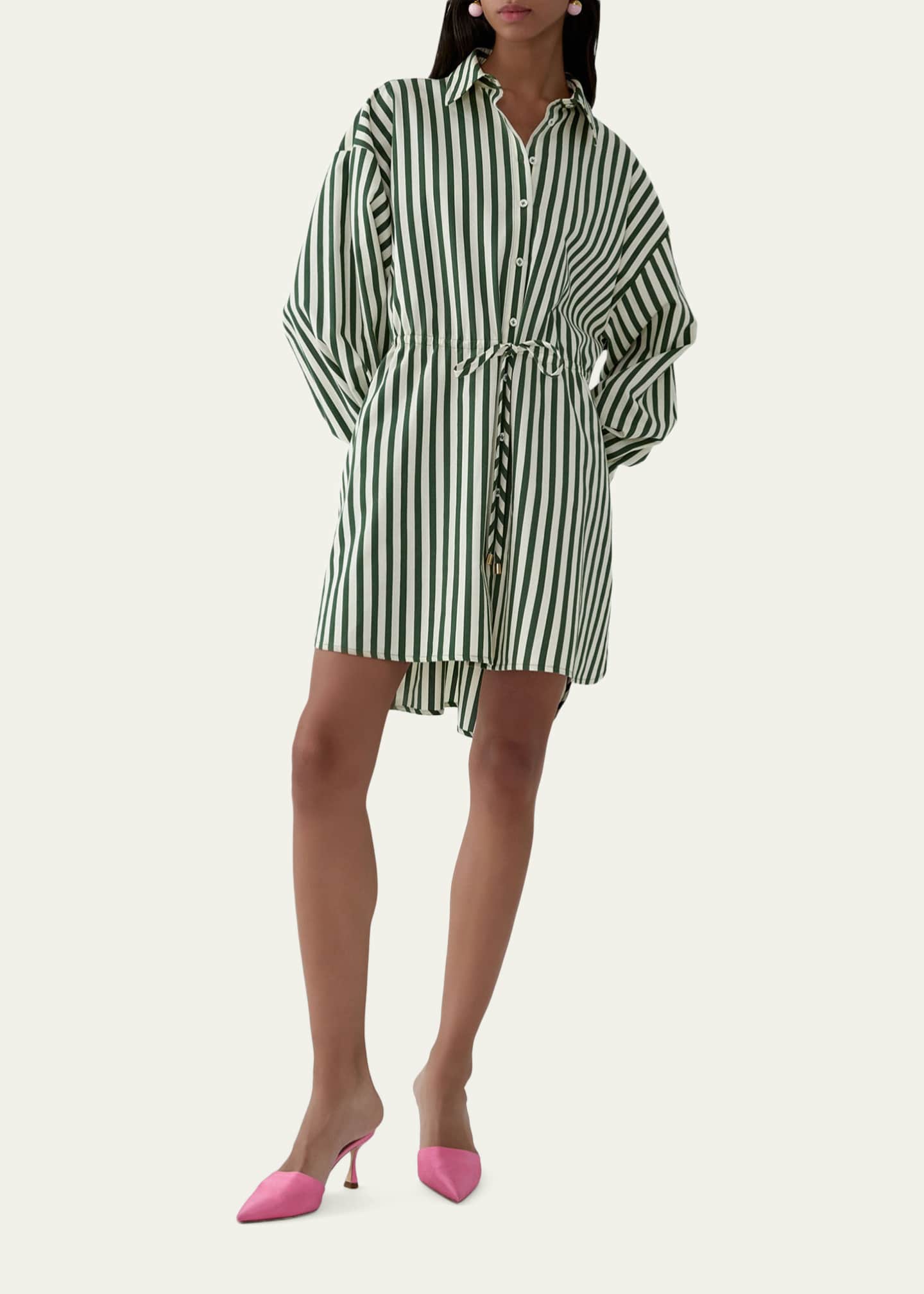 carolina herrera shirt dress Belted guipure lace-trimmed striped cotton-poplin midi Cut from lightweight crepe de chine patterned with mini polka dots Carolina Herrera Hydrangea-Print Organza Trench