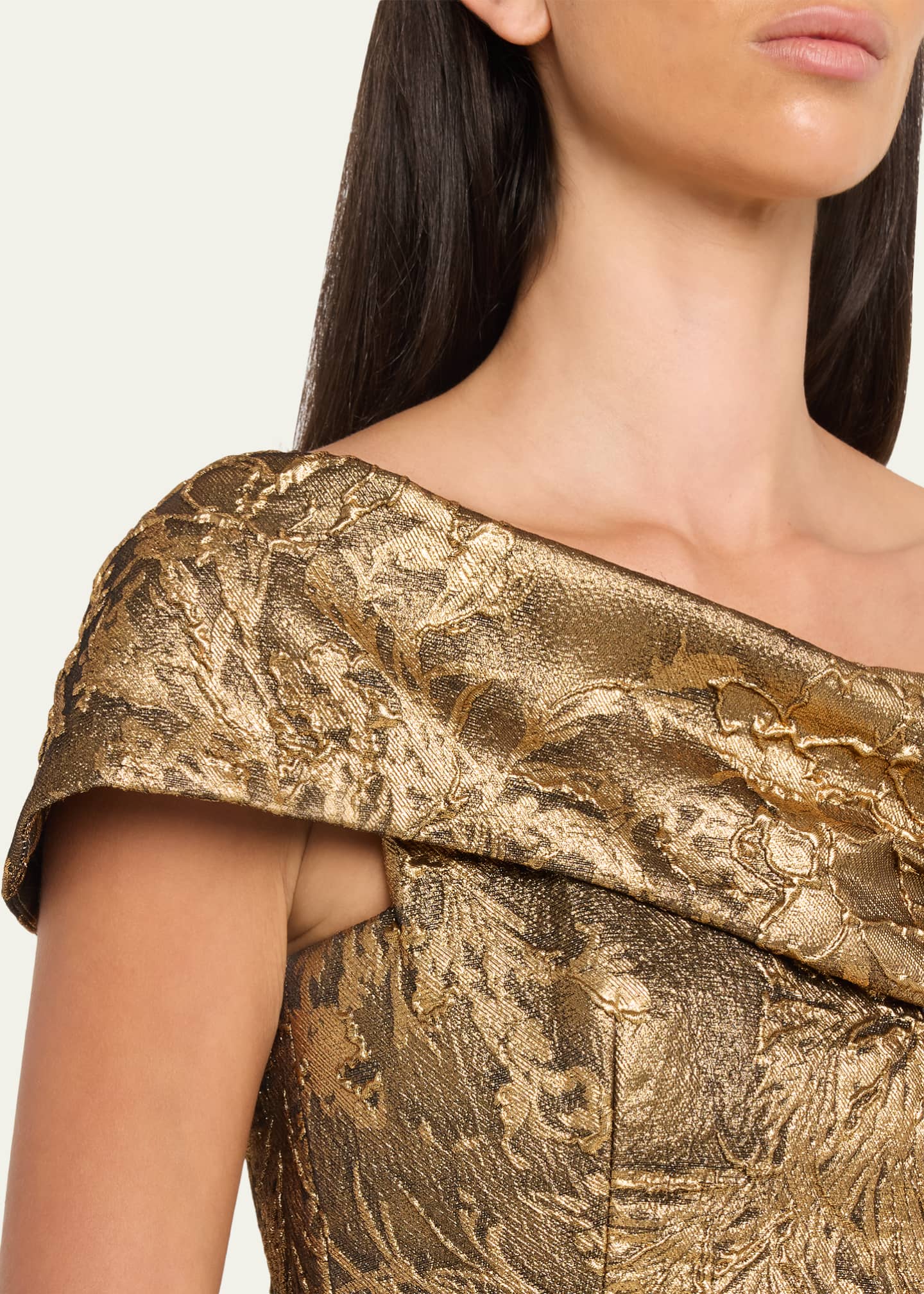 metallic one shoulder midi dress Xscape Women's One-Shoulder Sleeveless Metallic Dress - Sage