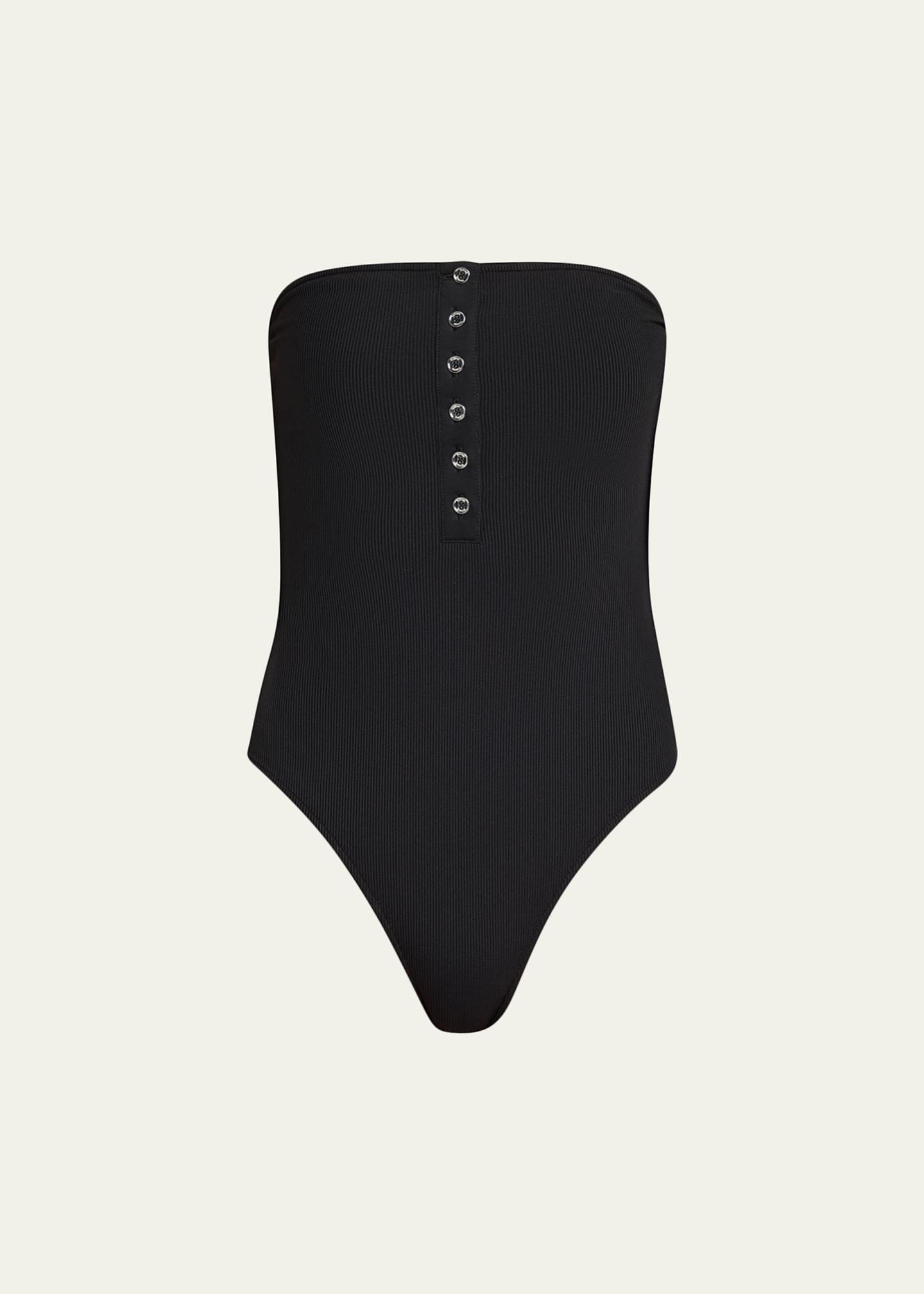 Toteme Ribbed Strapless One-Piece Swimsuit - Bergdorf Goodman