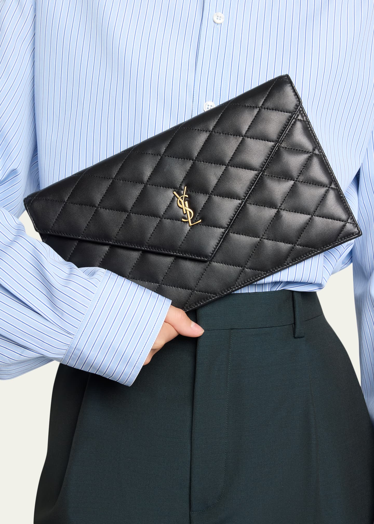 Saint Laurent Paris Pouch in Lambskin Leather - Bergdorf Goodman