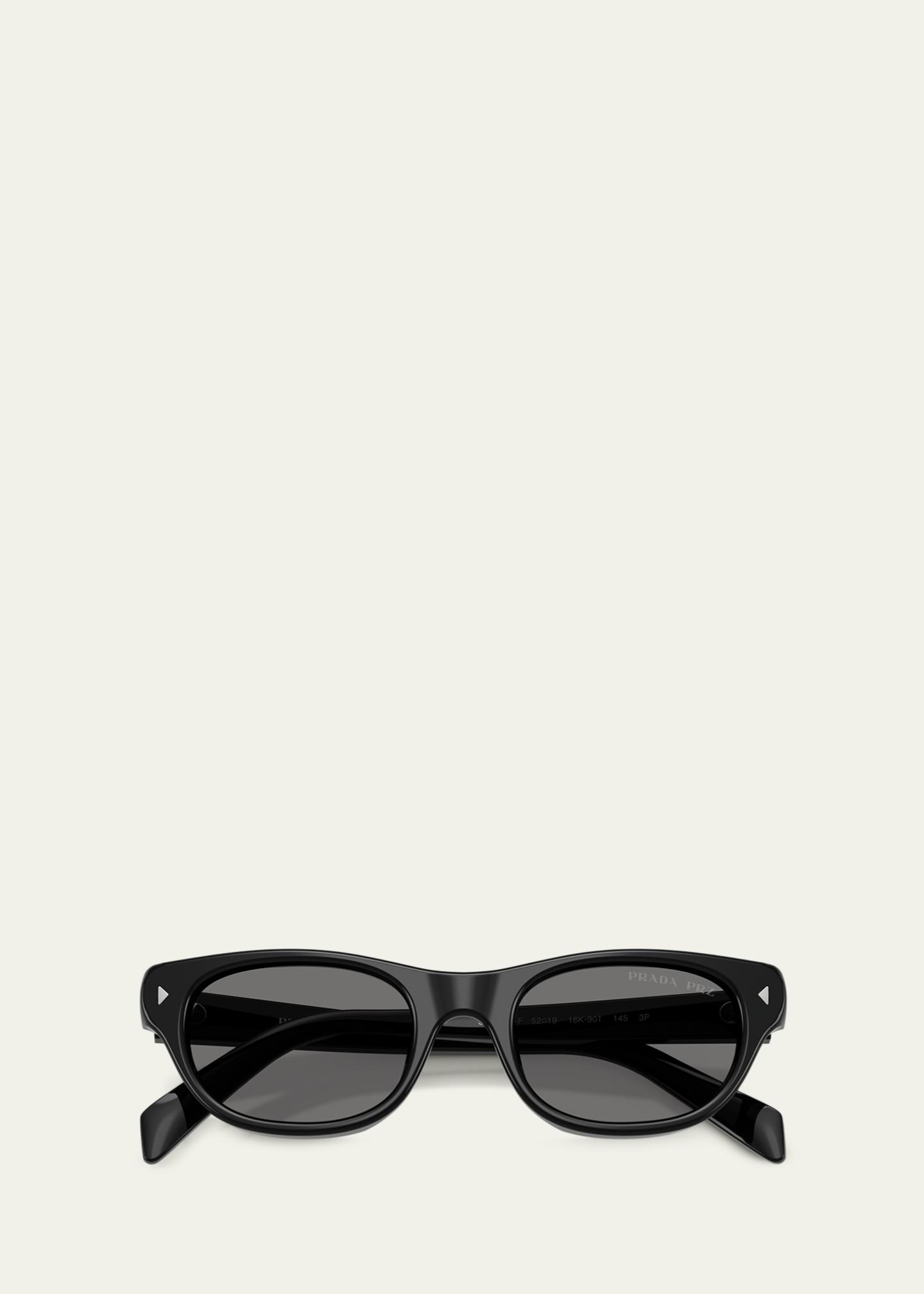 Prada Black Rectangular Cat-Eye Sunglasses Prada 52MM Cat Eye Sunglasses | Saks Fifth Avenue main image 4