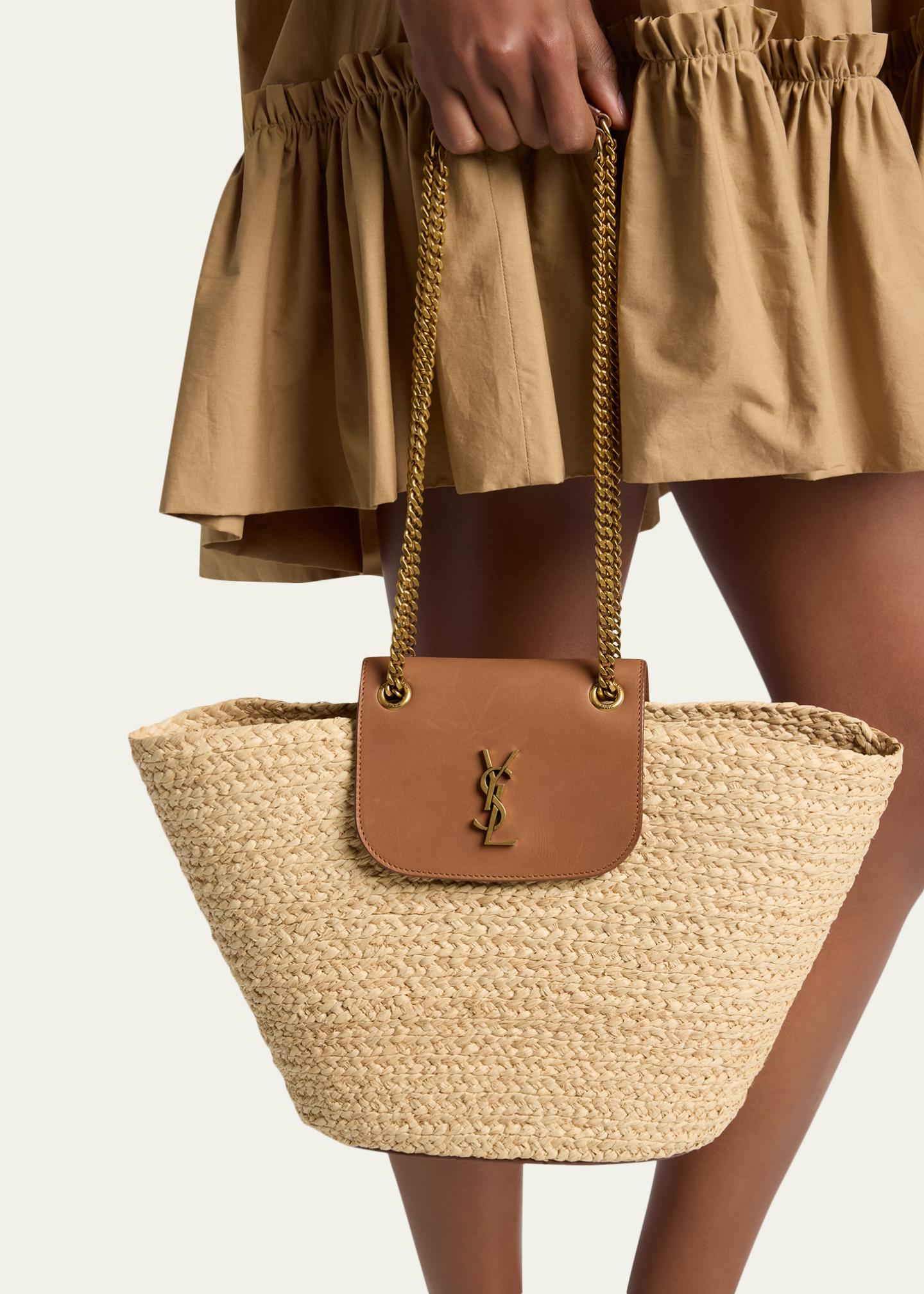 Saint Laurent Panier Tote Bag in Raffia - Bergdorf Goodman