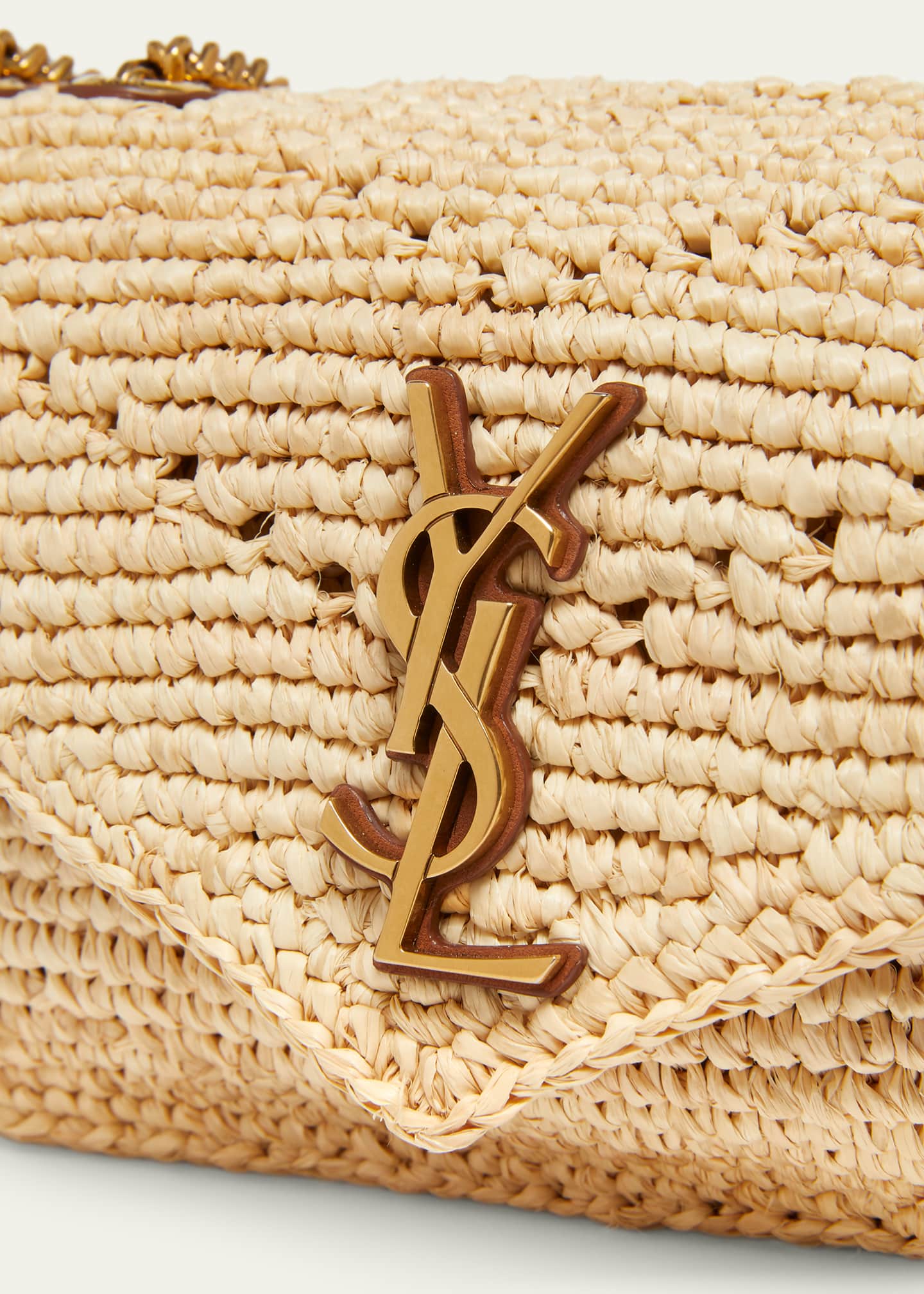 Saint Laurent Mini Loulou Shoulder Bag in Raffia - Bergdorf Goodman