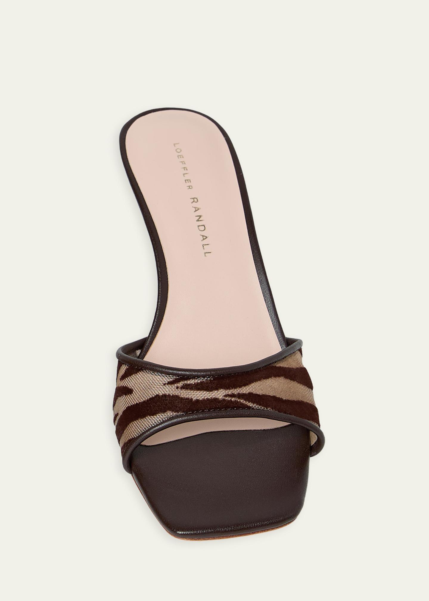 Loeffler Randall 70mm Zebra-Printed Mesh Mule Sandals - Bergdorf 