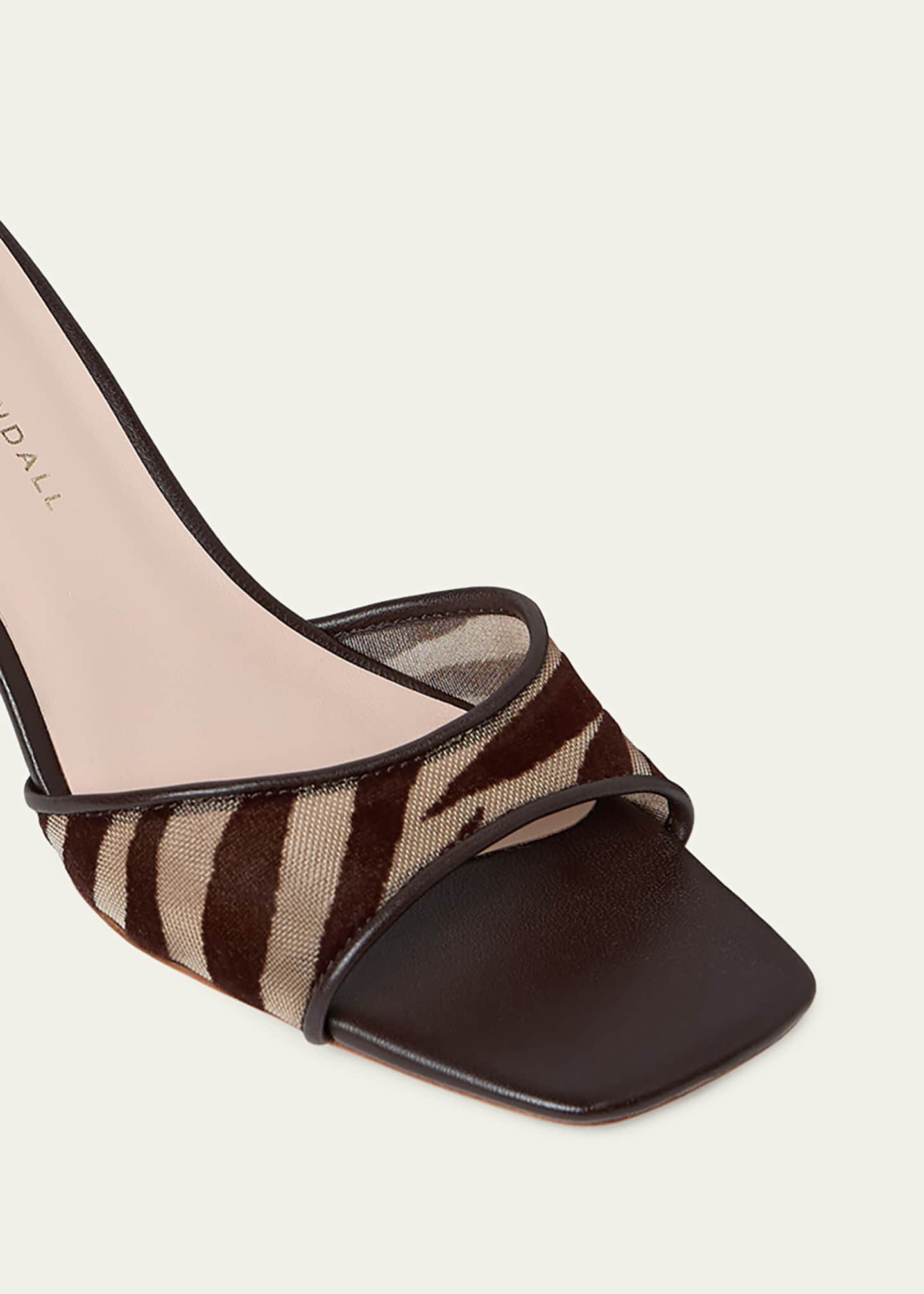 Loeffler Randall 70mm Zebra-Printed Mesh Mule Sandals - Bergdorf
