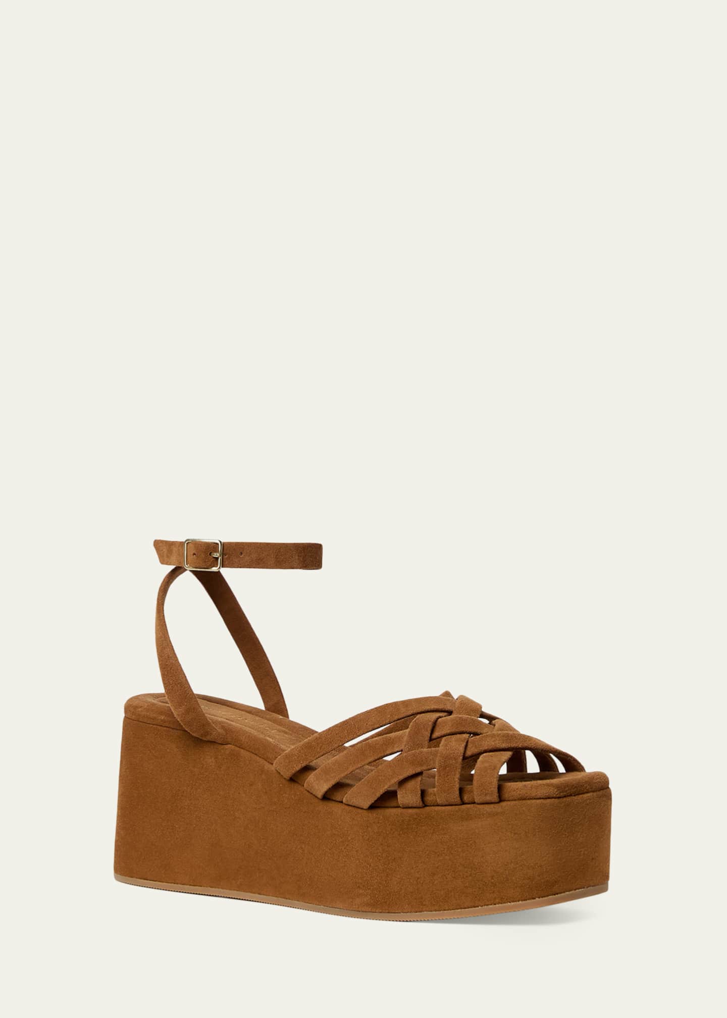 Loeffler Randall 80mm Channing Suede Platform Sandals - Bergdorf