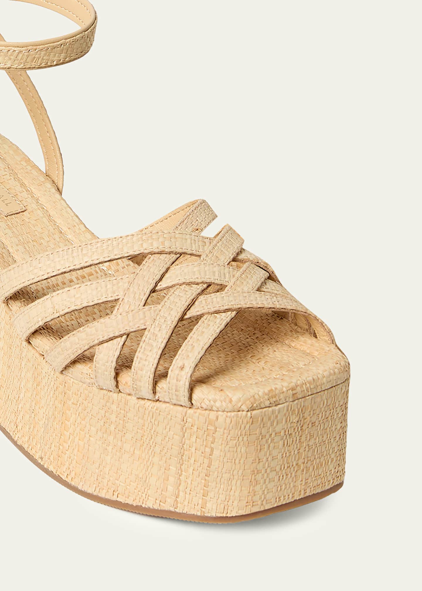 Loeffler Randall 80mm Channing Raffia Platform Sandals - Bergdorf