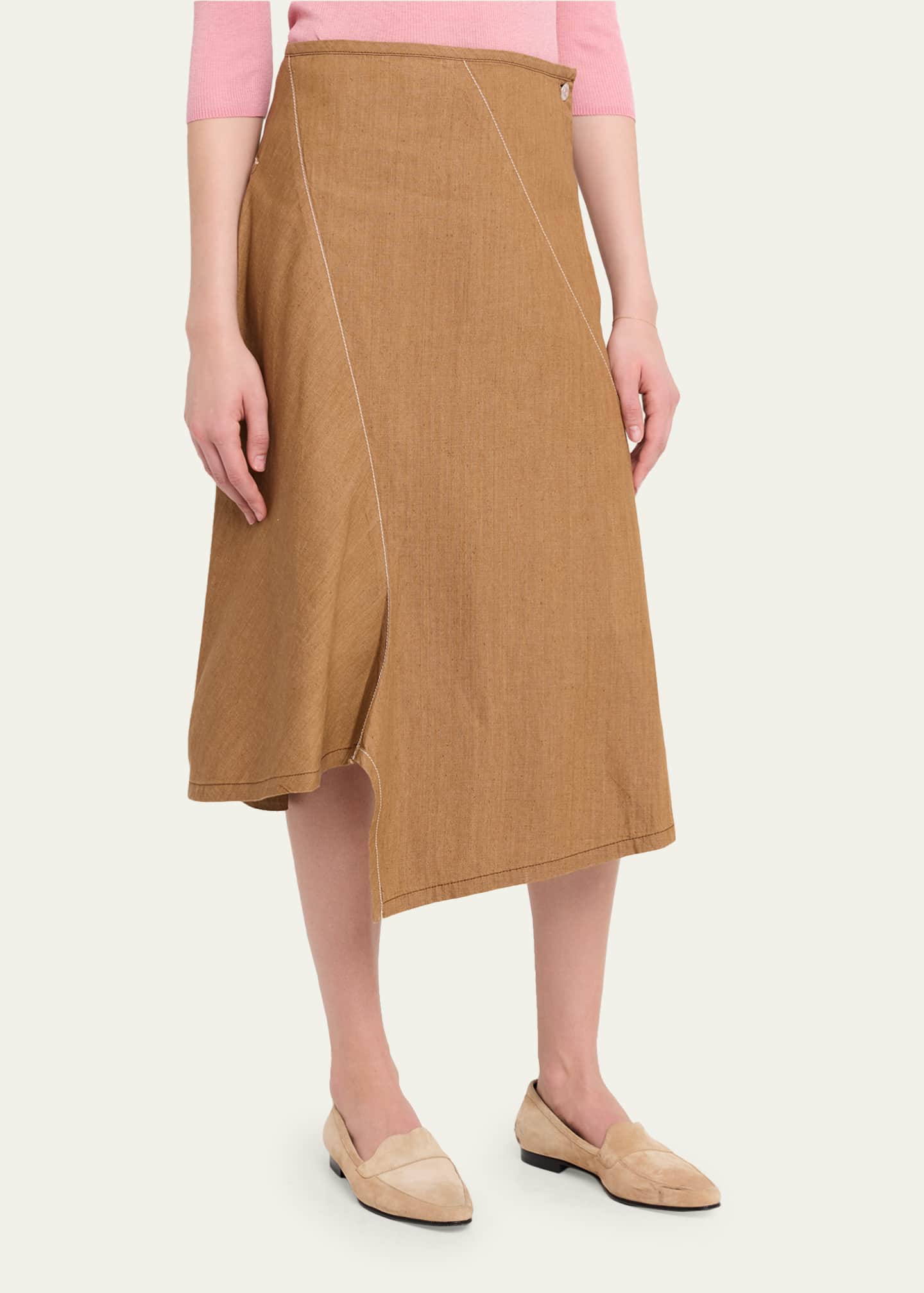 6397 Diagonal Denim Midi Skirt - Bergdorf Goodman