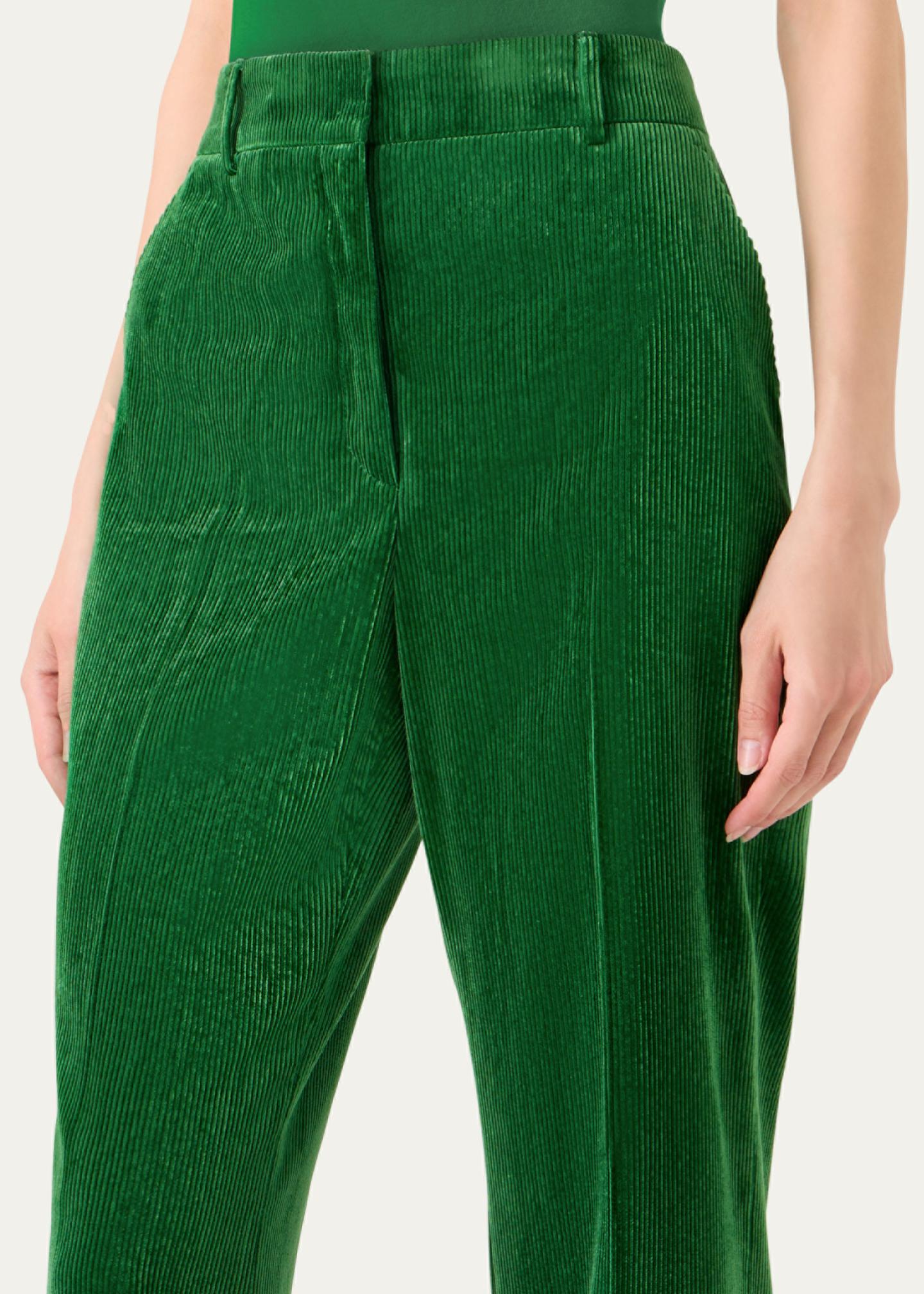COYSEIO ロングパンツ オリーブグリーンサイ2 Akris Florine Corduroy Wide-Leg Trousers - Bergdorf Goodman